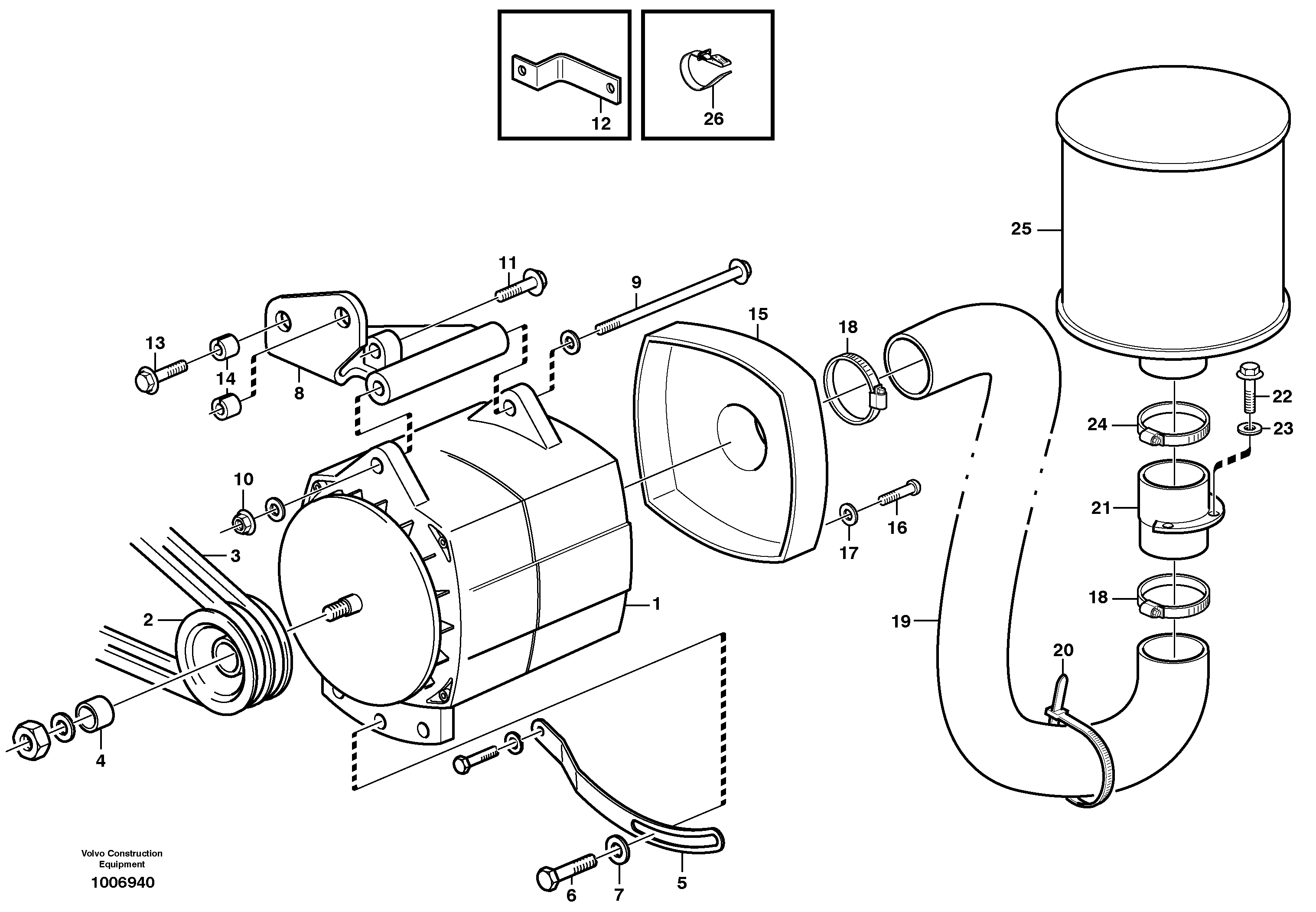Brushles alternator 50a  80272 — volvo parts diagram