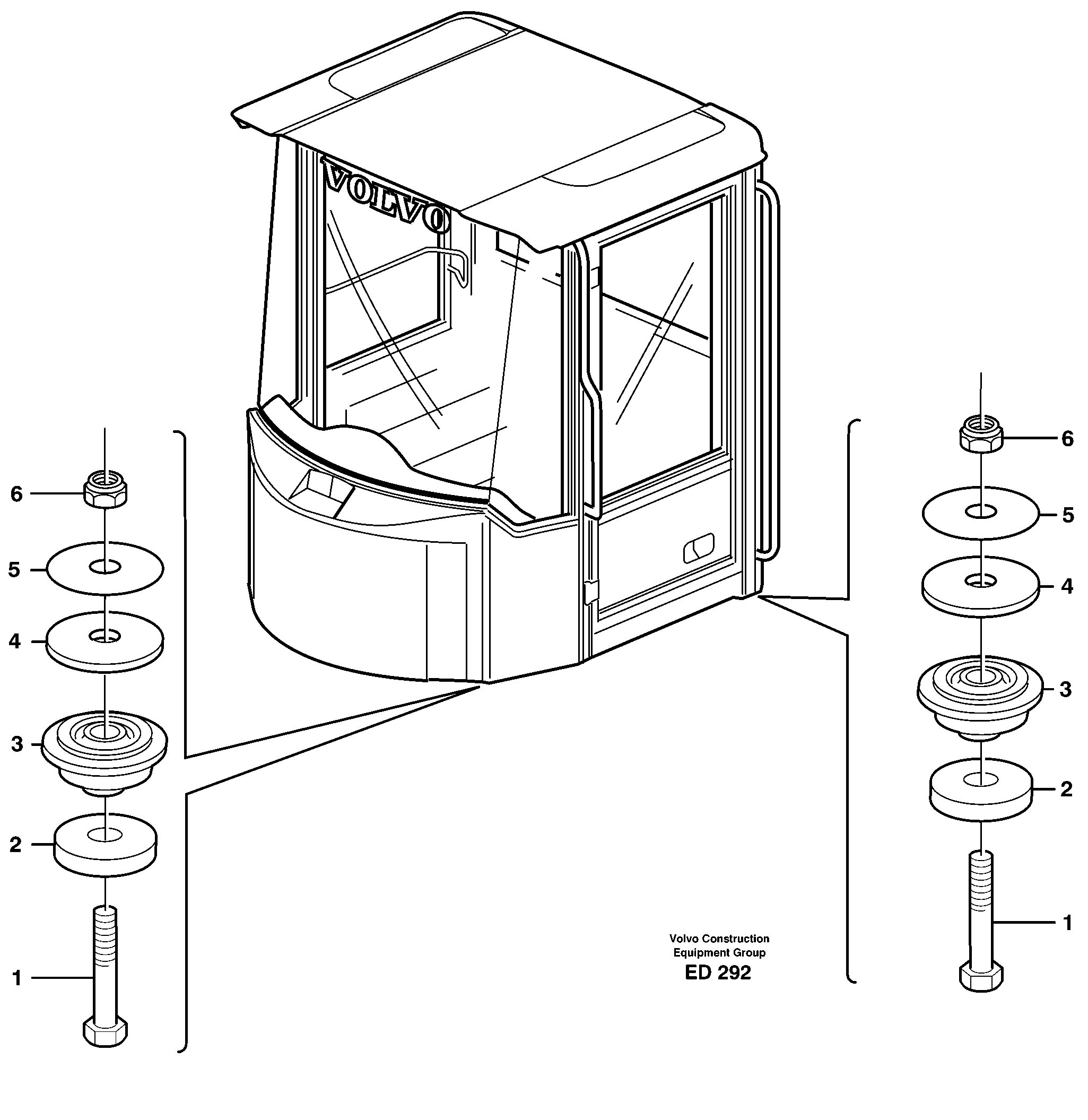 Driver's cab, mounting block — volvo parts diagram