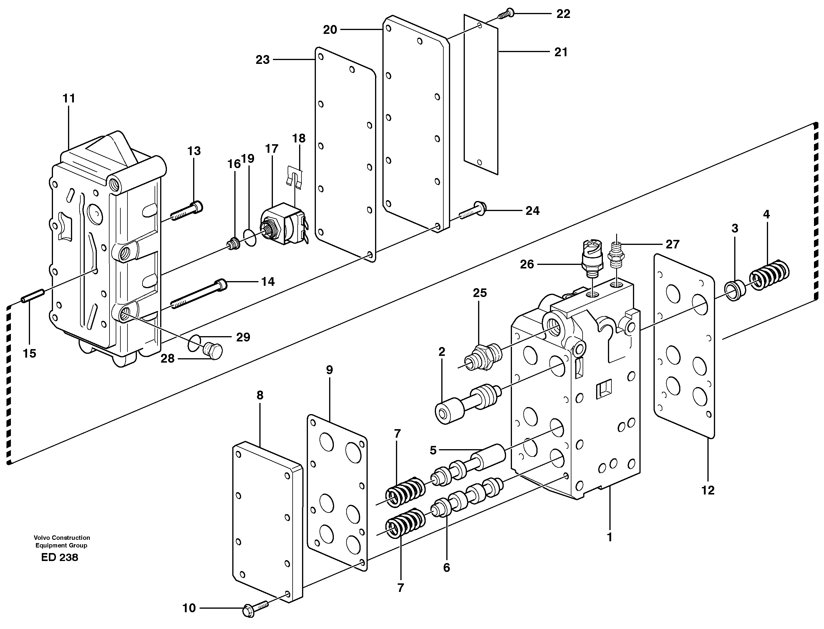 Range selector valve  22524, 22536 — volvo parts diagram