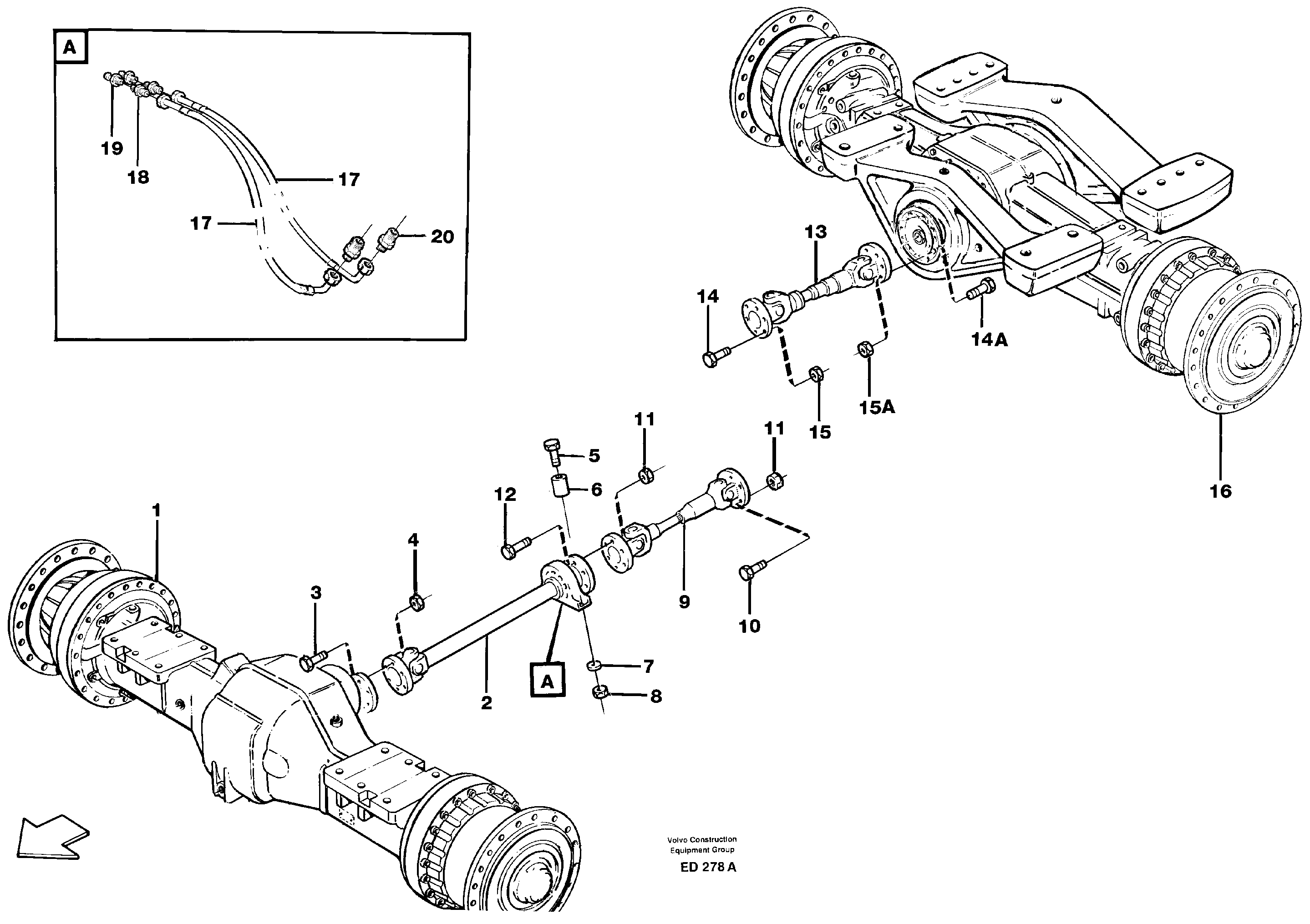 Propeller shafts with fitting parts — volvo parts diagram
