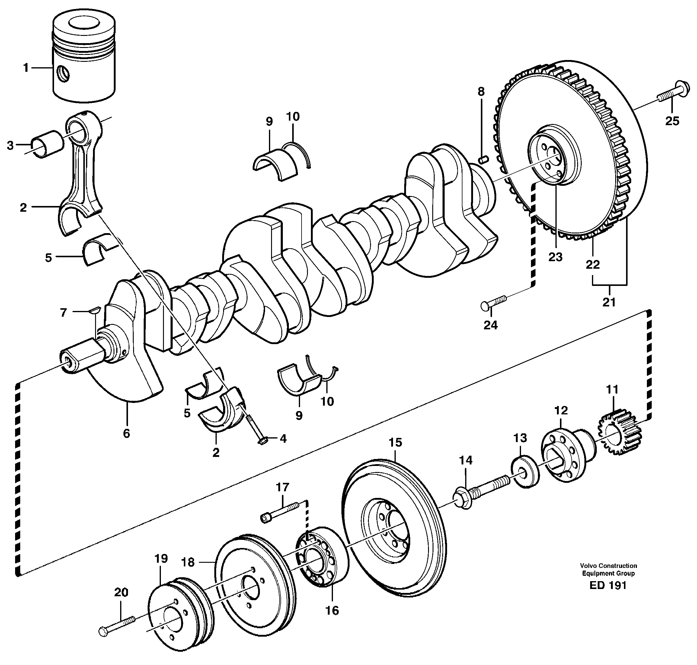 Crankshaft and related parts — volvo parts diagram
