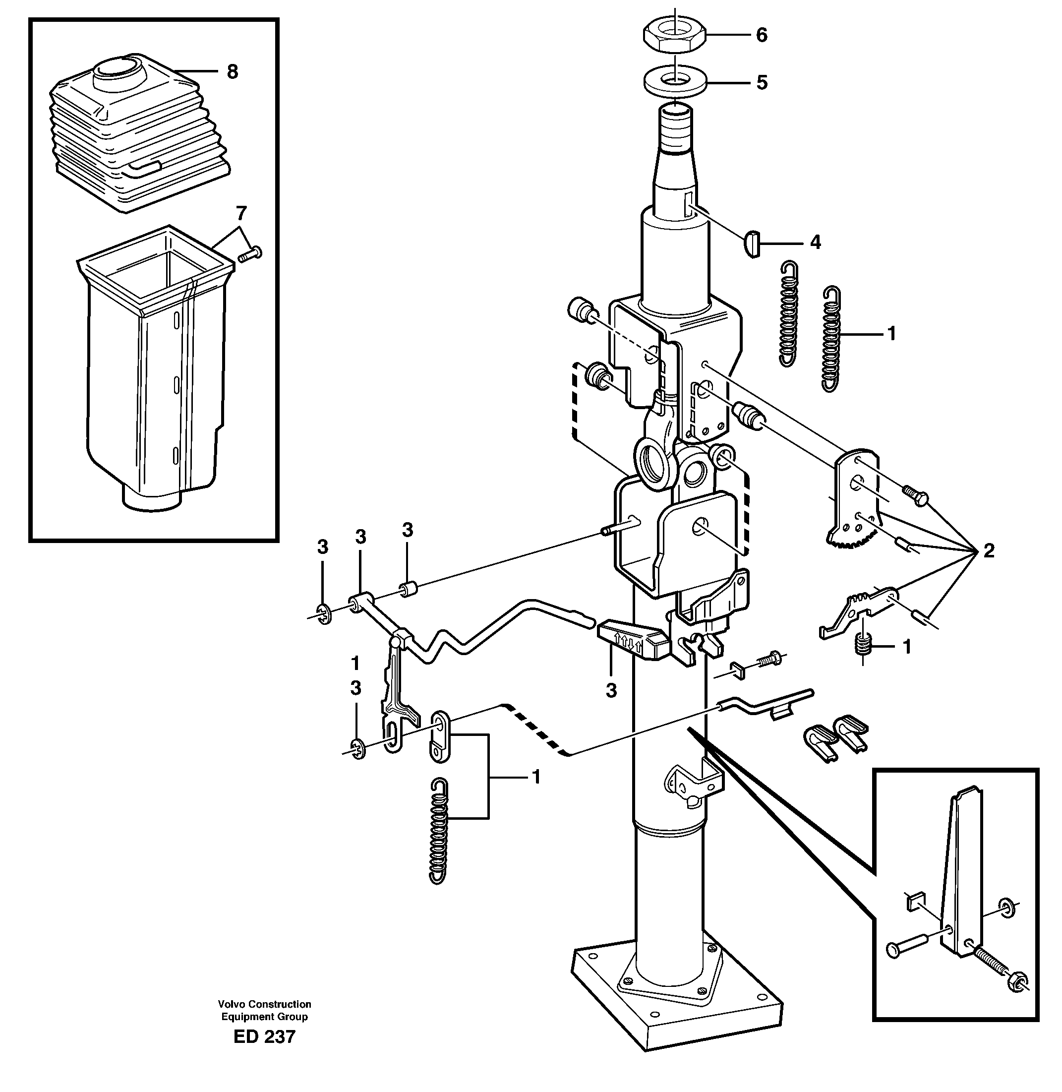 Adjustable steering wheel  80322 — volvo parts diagram
