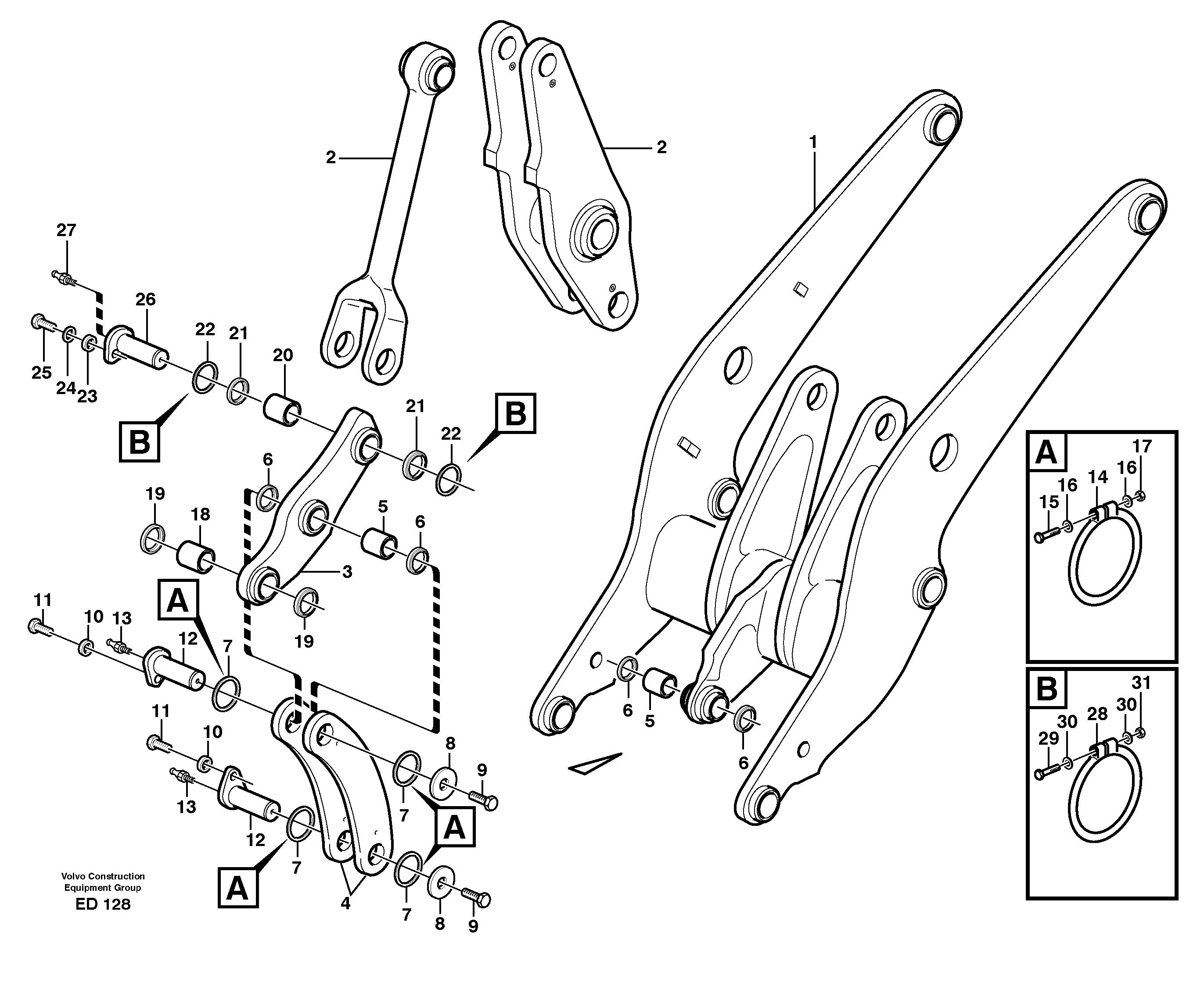 Forward links with fitting parts — volvo parts diagram