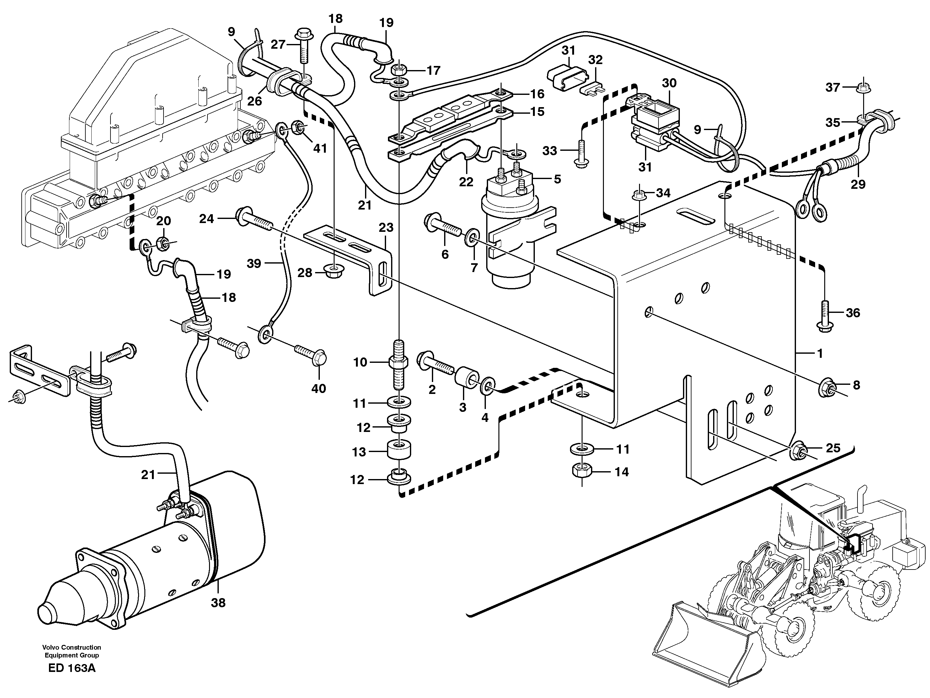 Pre-heater with fitting parts — volvo parts diagram