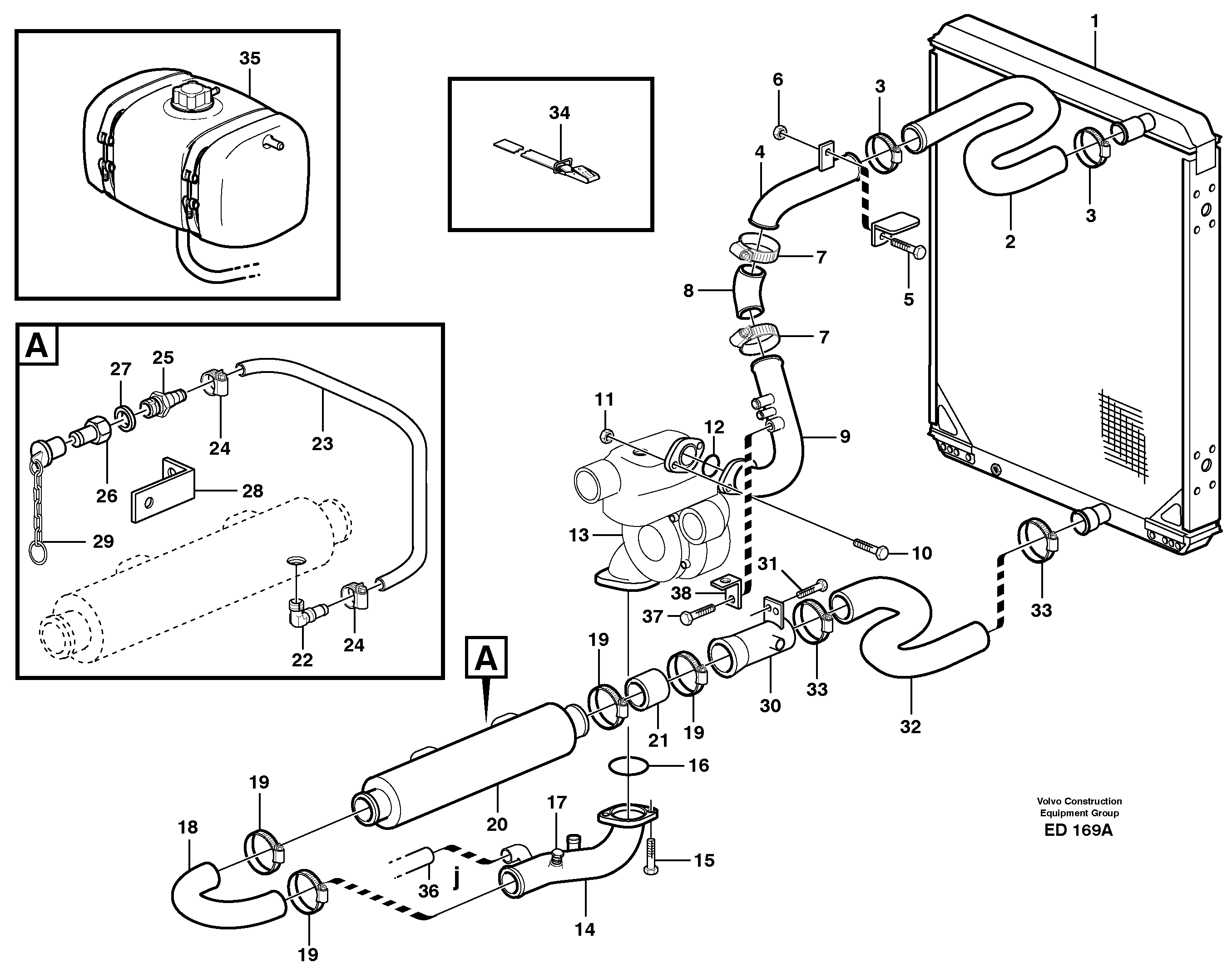 Cooling system — volvo parts diagram