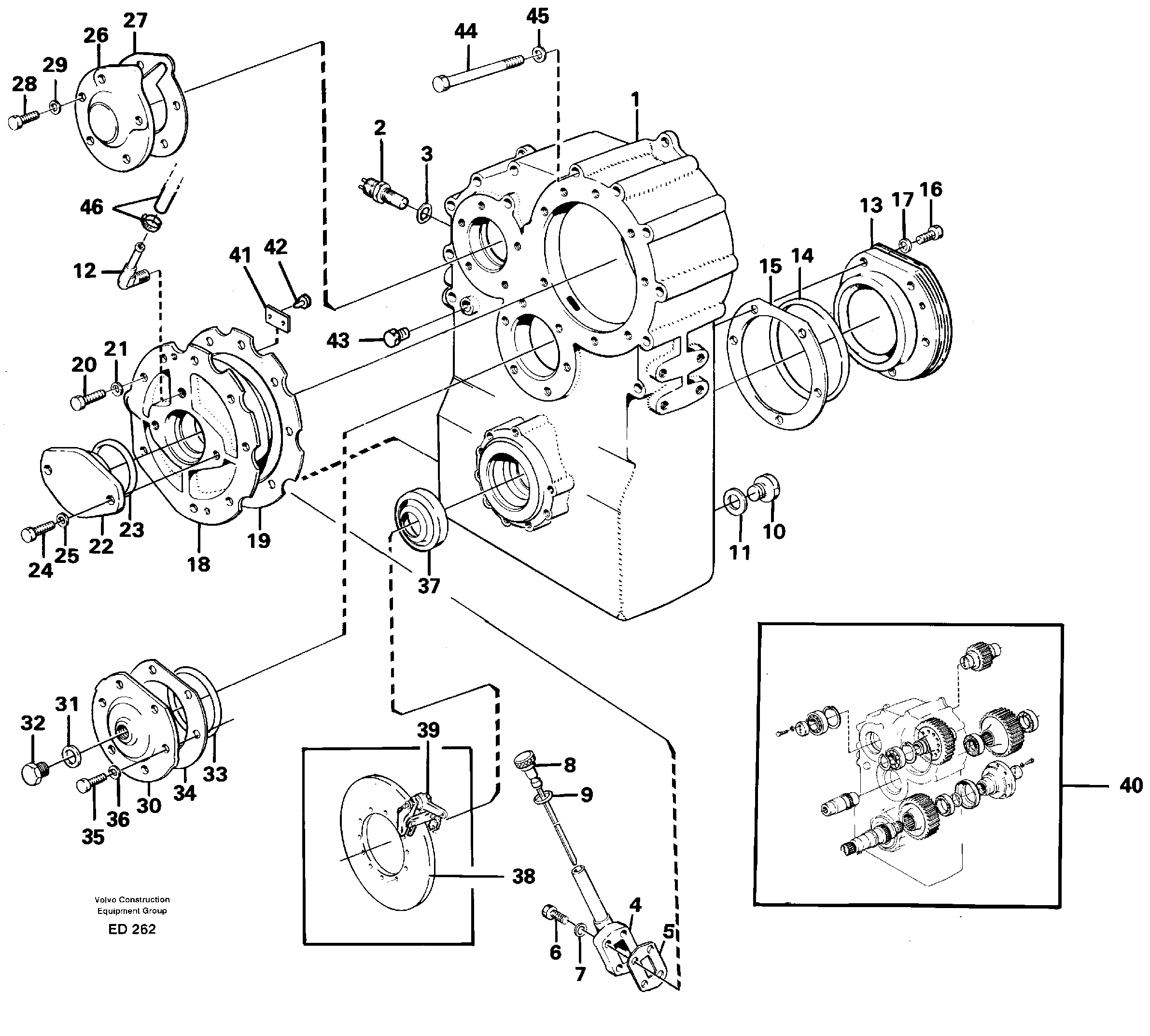 Dropbox housing and cover  22524, 22536 — volvo parts diagram