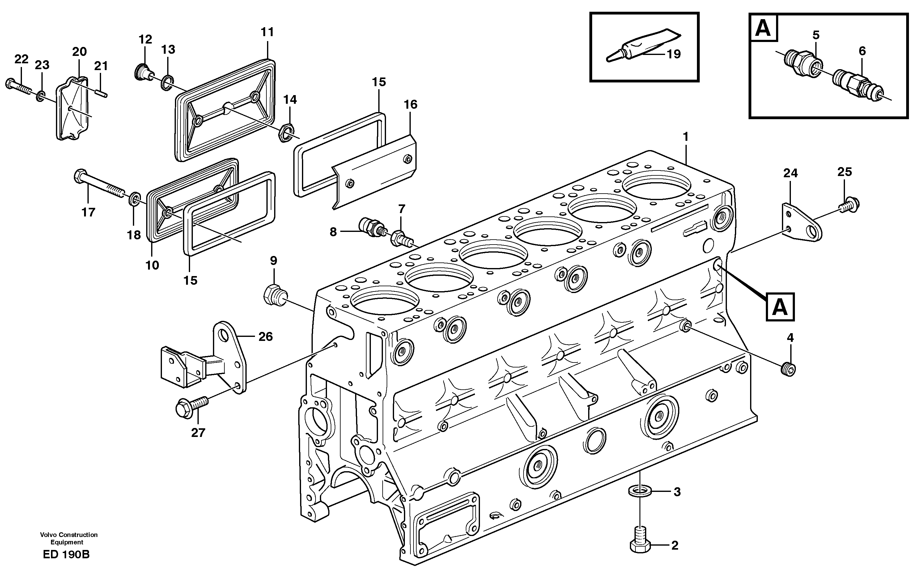 Cylinder block — volvo parts diagram