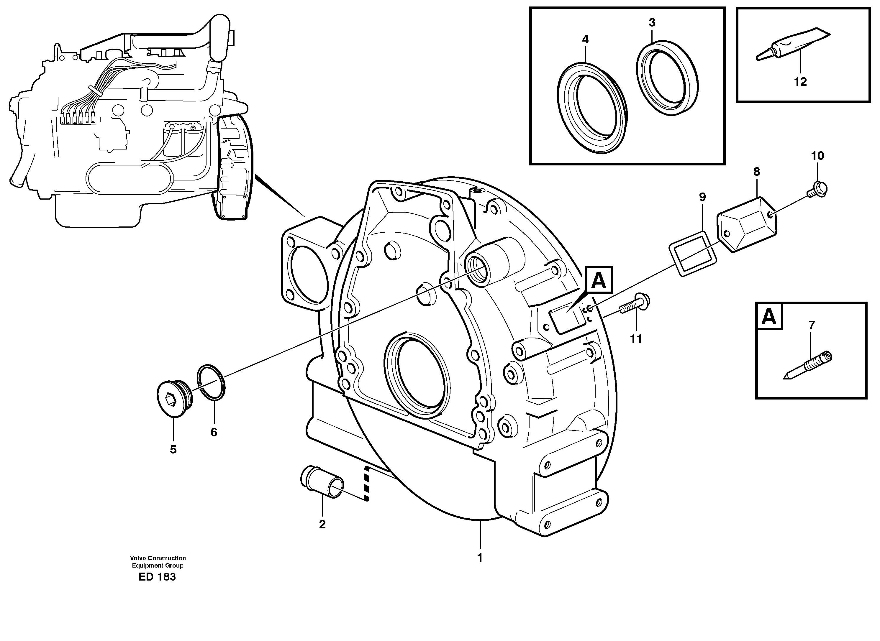 Flywheel housing — volvo parts diagram