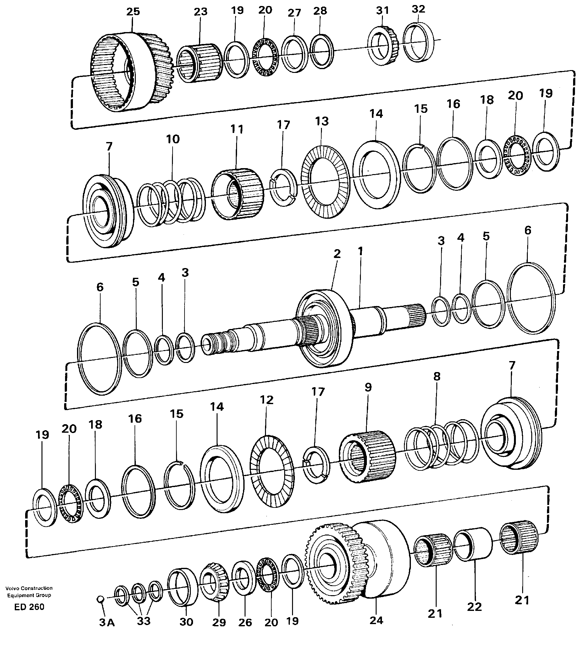 Clutches 1:st and 2:nd speeds  22524, 22536 — volvo parts diagram