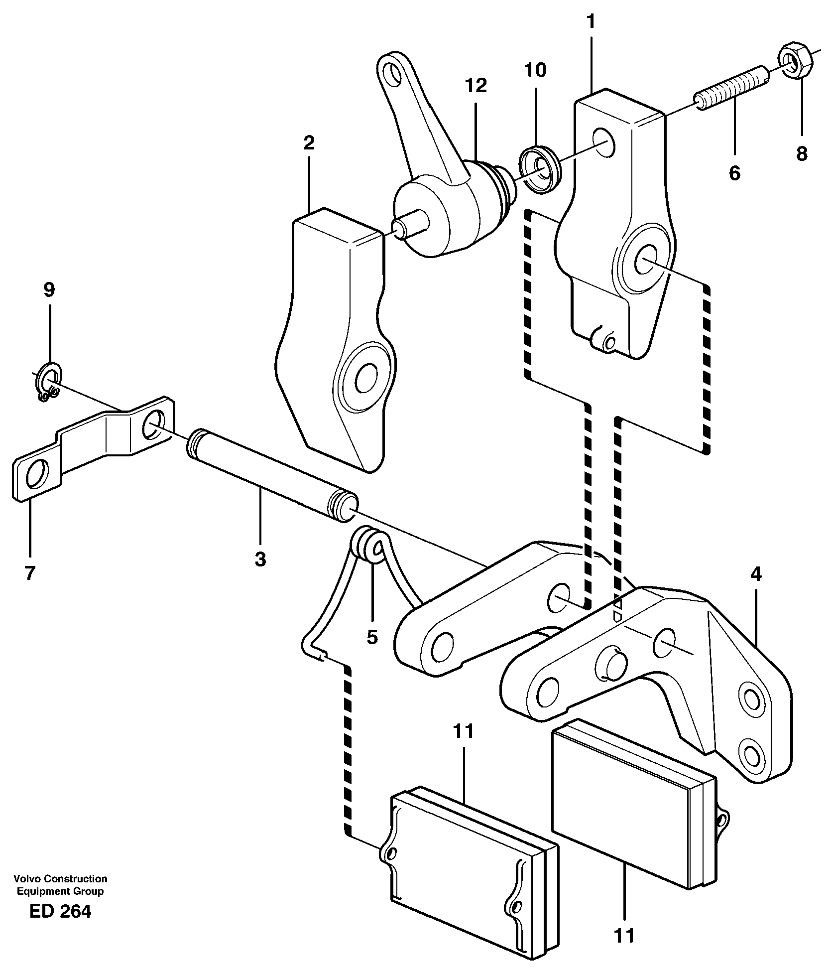 Parking brake  22524, 80758 — volvo parts diagram