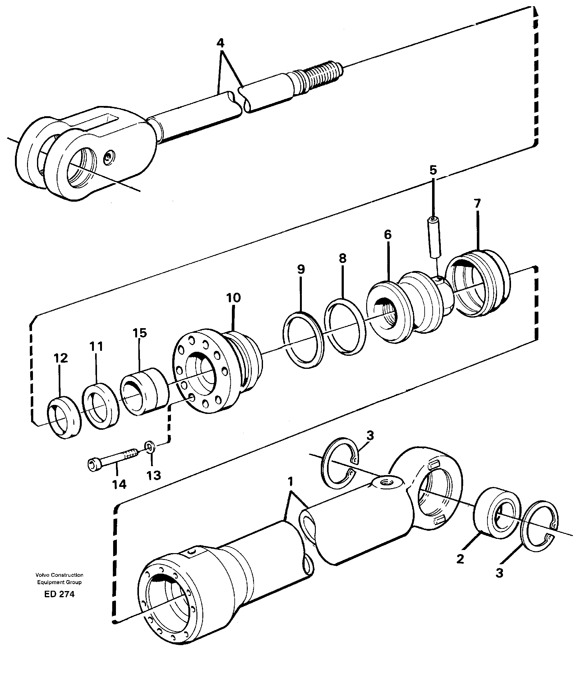 Hydraulic cylinder — volvo parts diagram