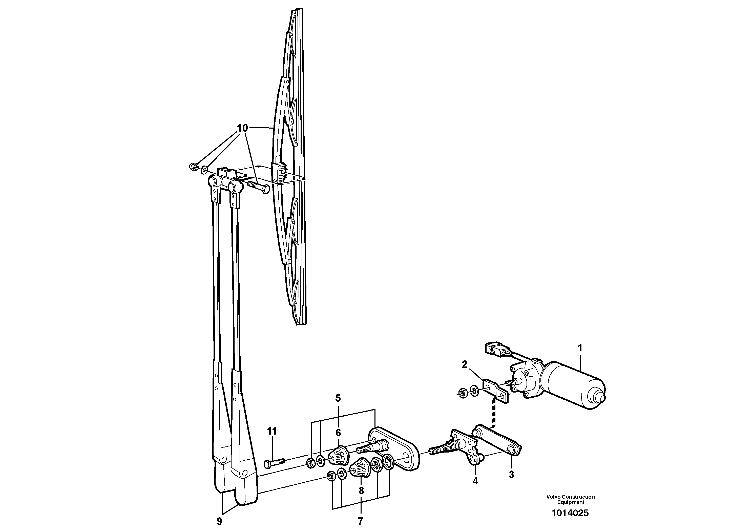 Windshield wiper, front — volvo parts diagram