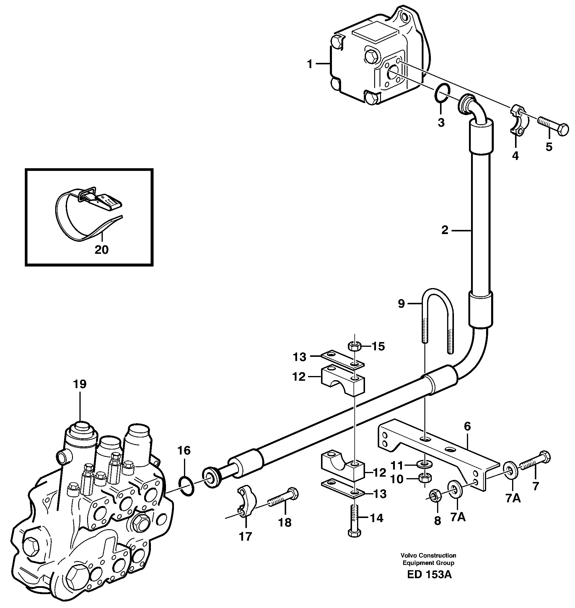 Hydraulic system, feed line — volvo parts diagram