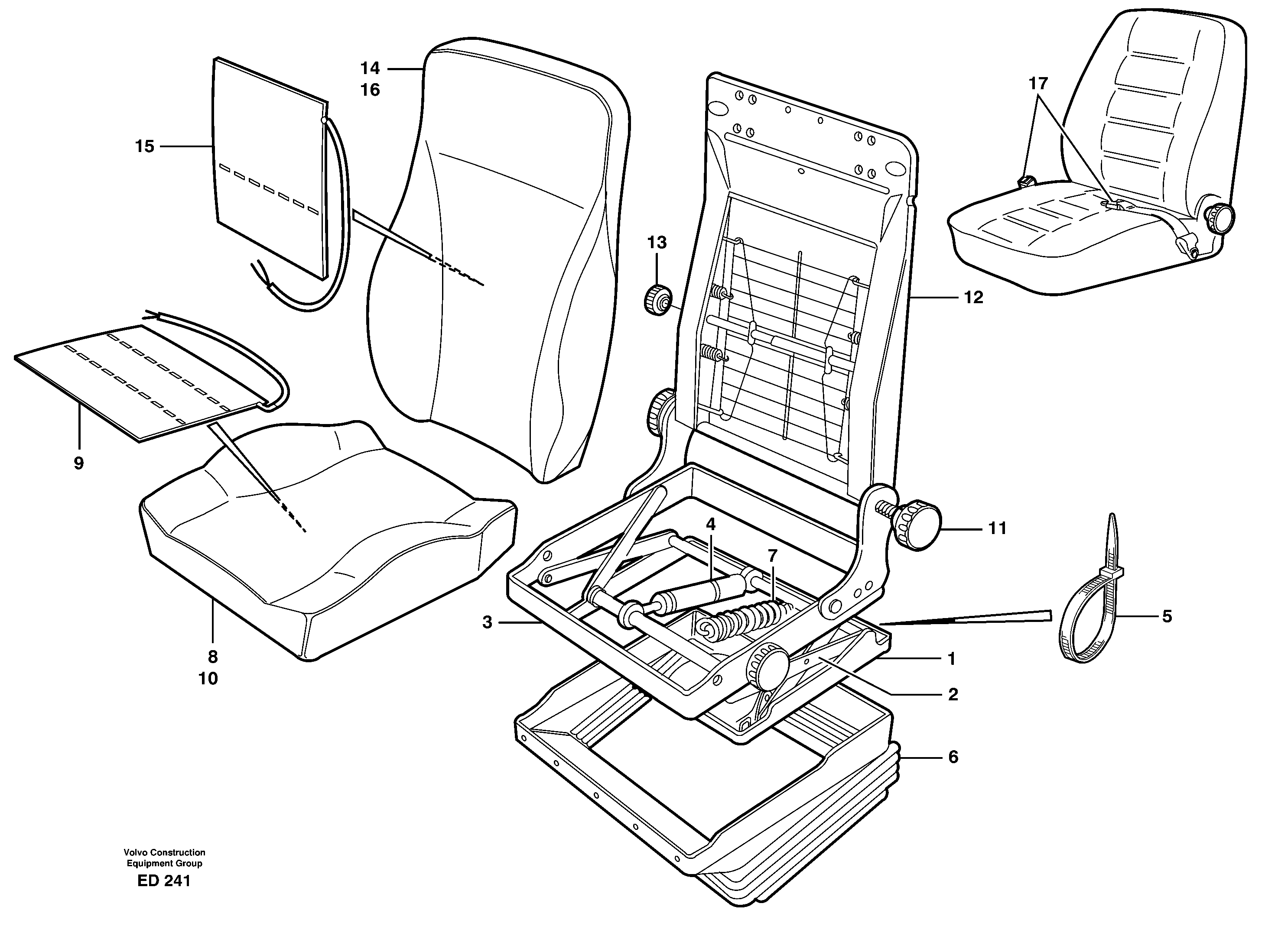 Driver's seat.  94909, — volvo parts diagram