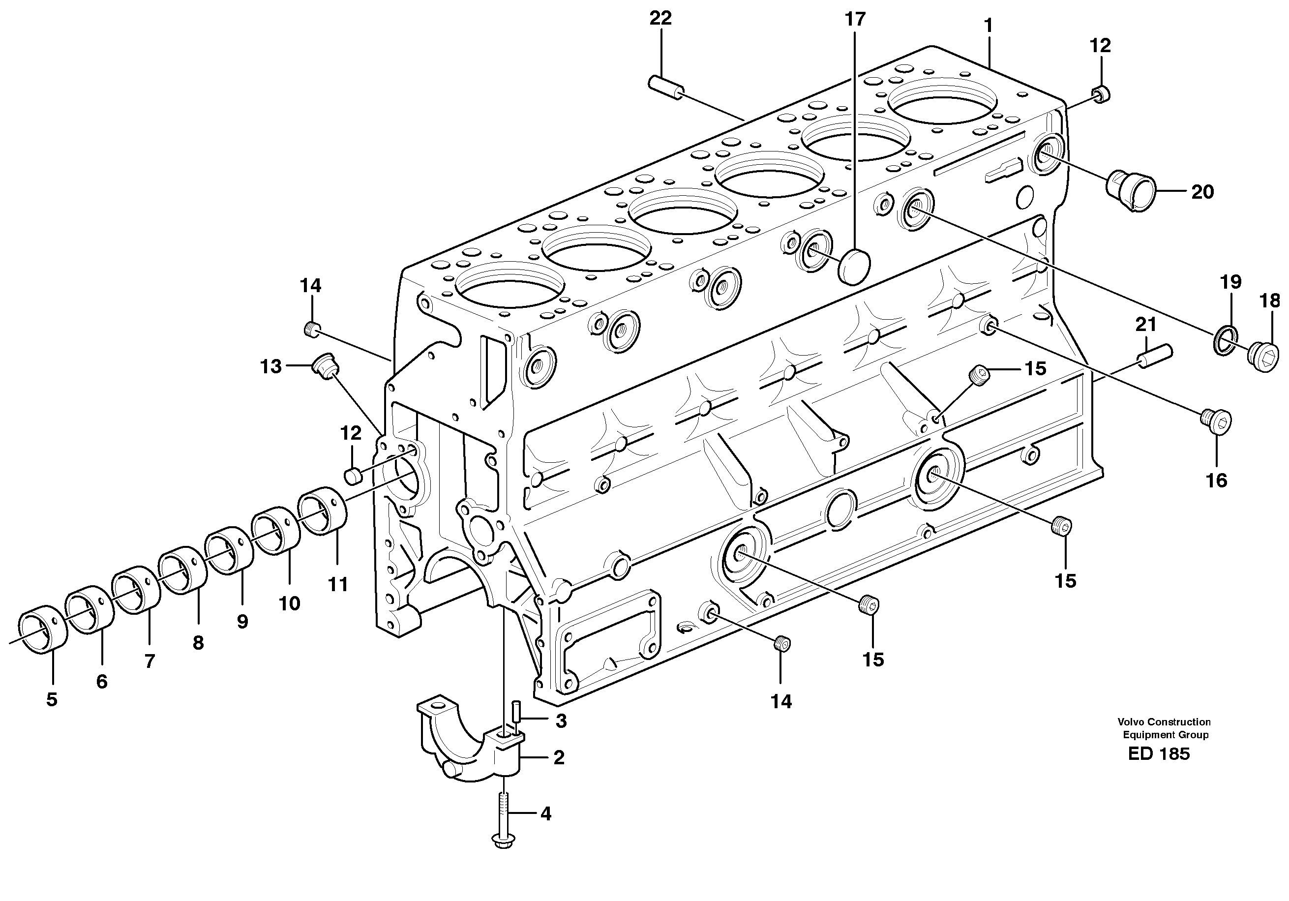 Cylinder block — volvo parts diagram