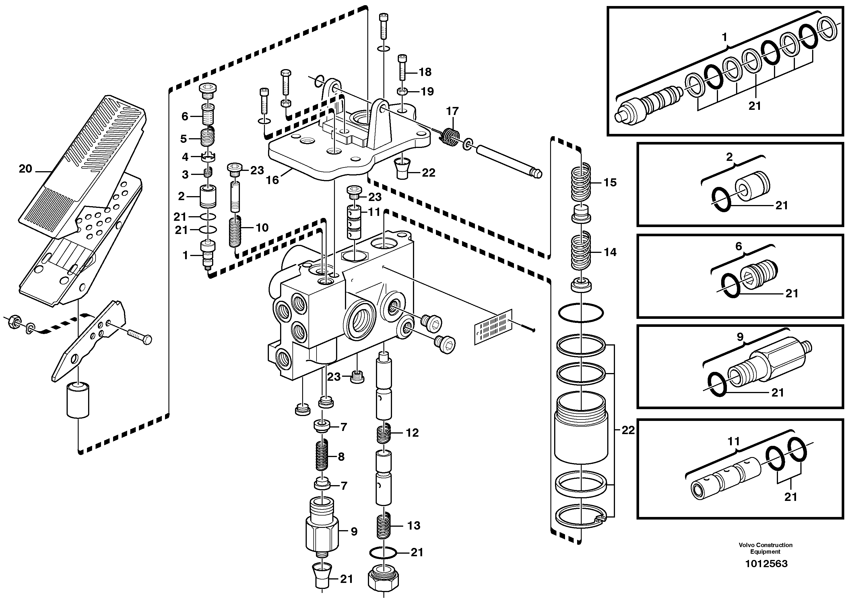 Footbrake valve — volvo parts diagram