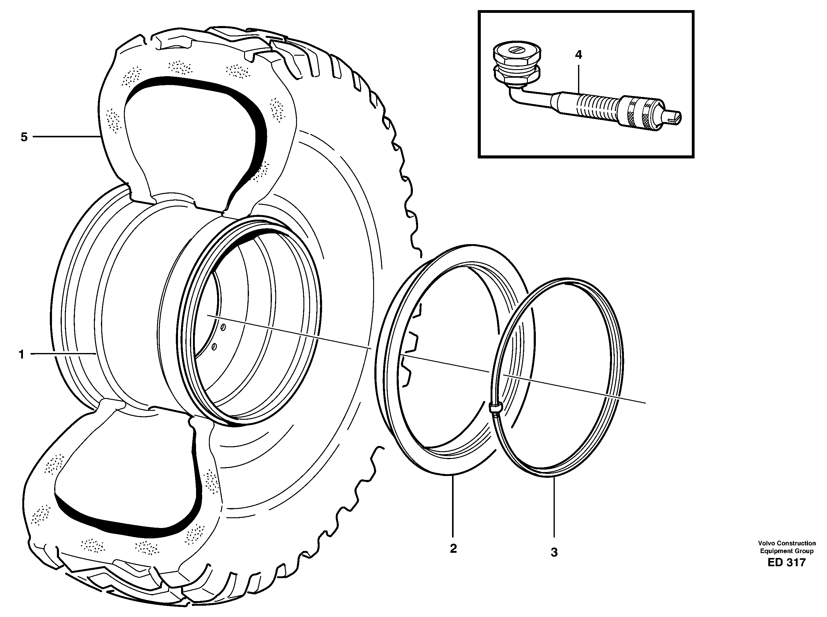 Wheels  92490  17.00X25 — volvo parts diagram