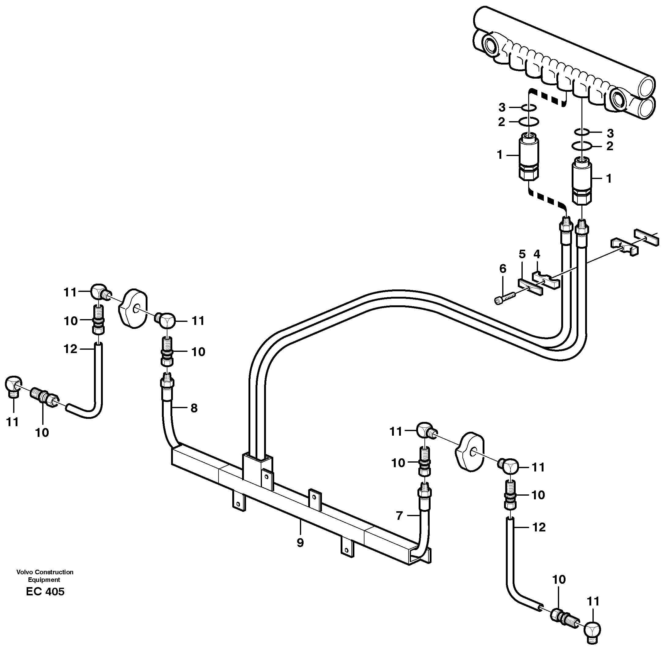 Central lubrication,tool bar — volvo parts diagram