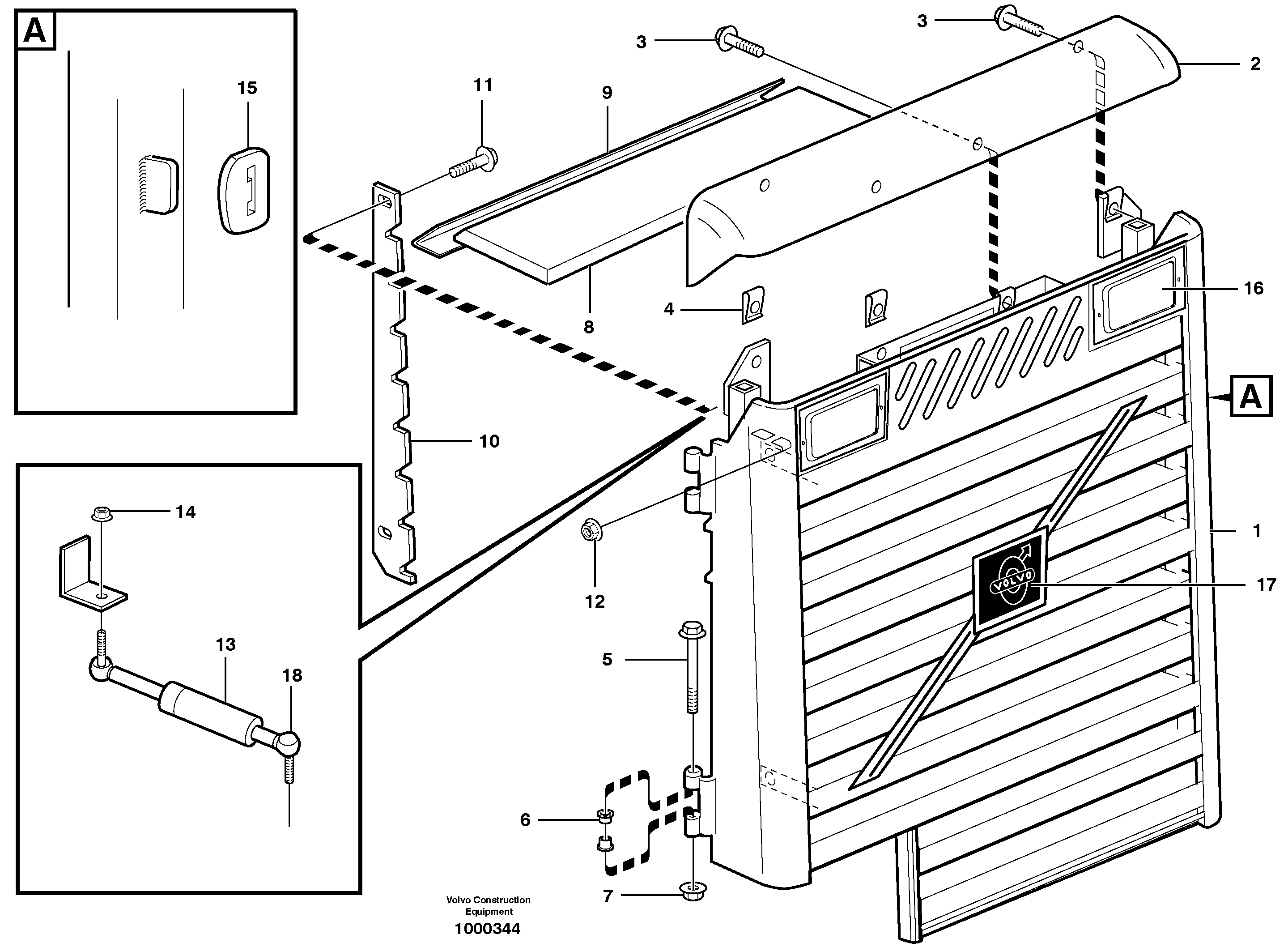 Radiator casing — volvo parts diagram