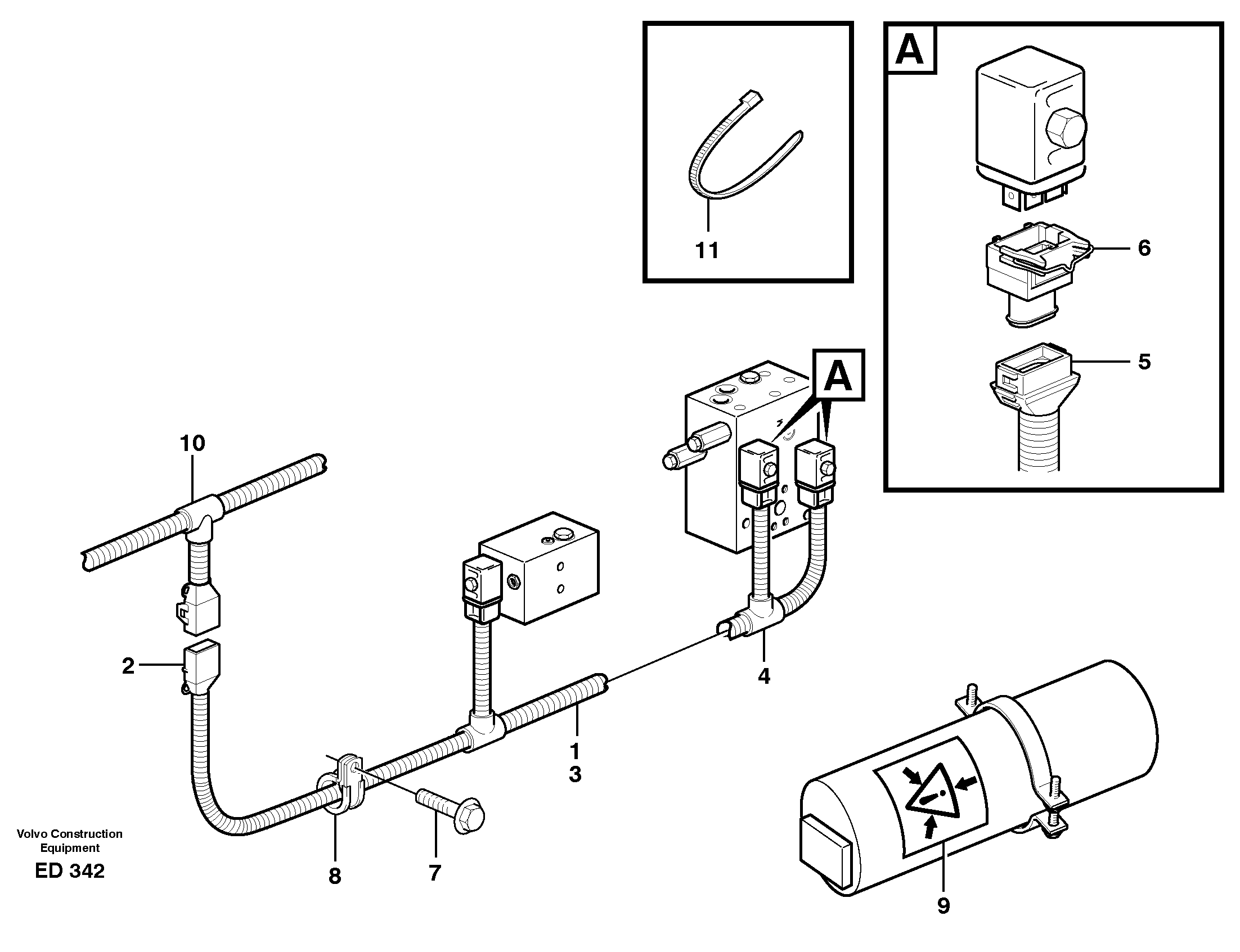 Cable harness, boom suspension system.  80141 — volvo parts diagram