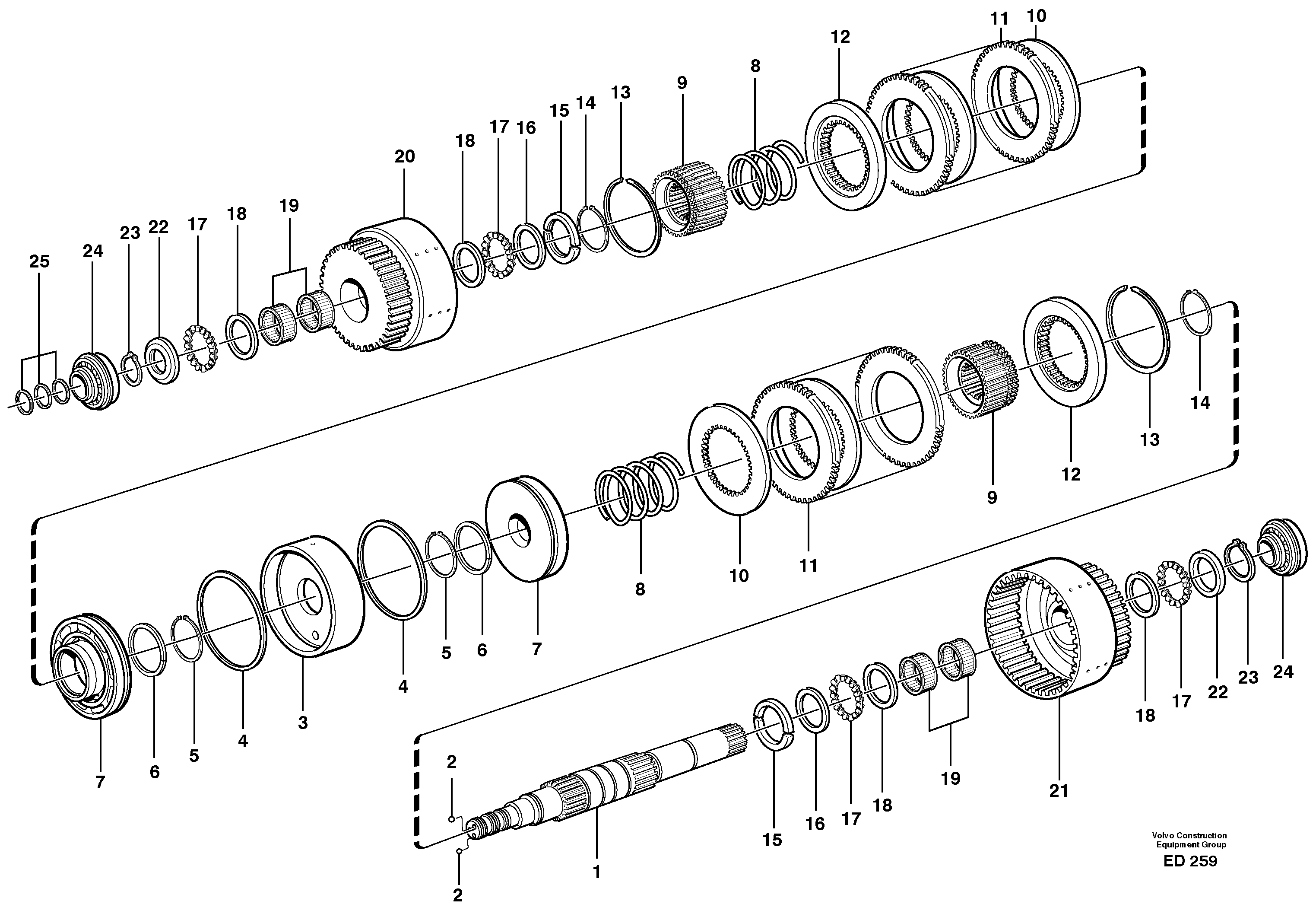 Clutches forward and reverse  22524, 22536 — volvo parts diagram