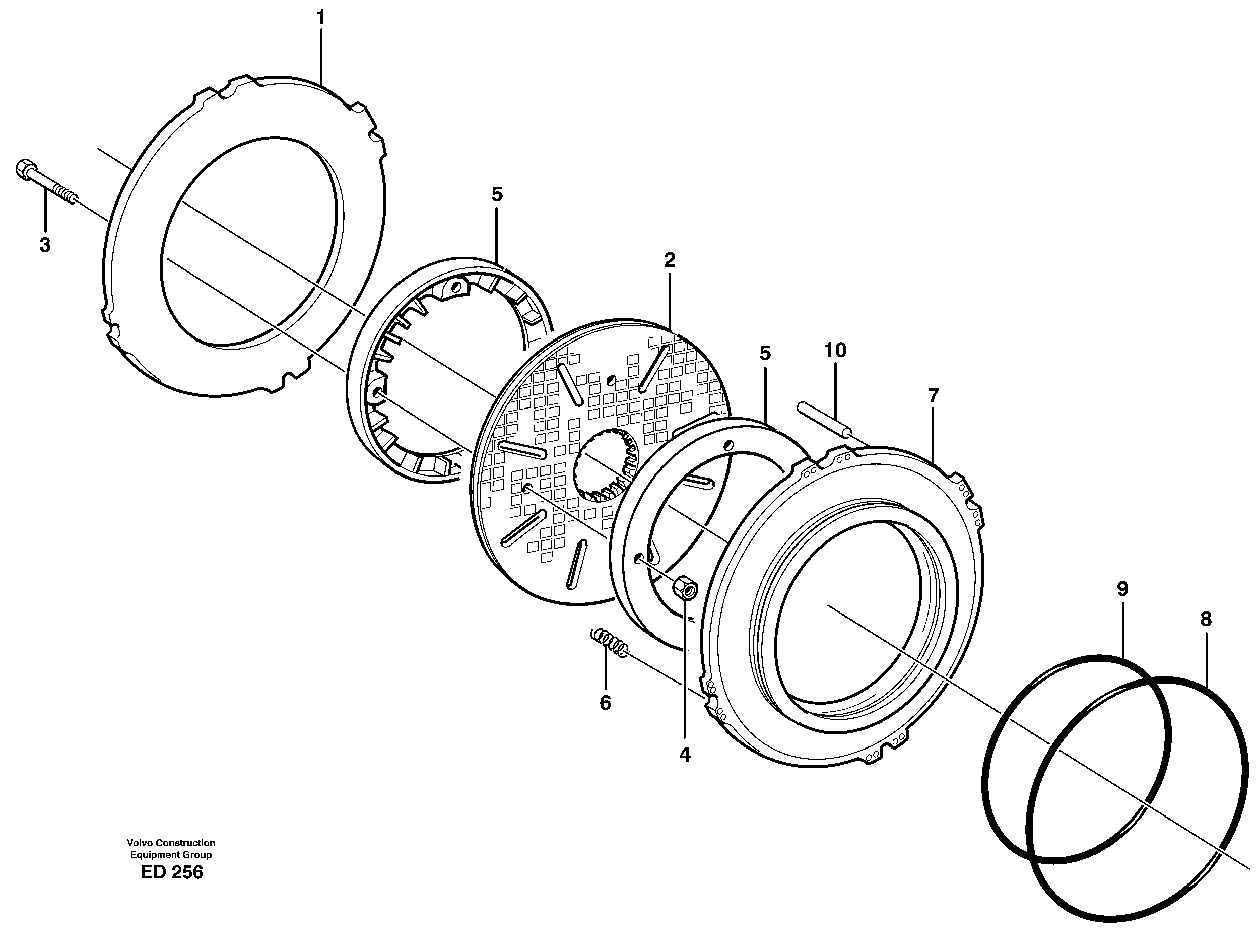 Multi-disc brake, front — volvo parts diagram