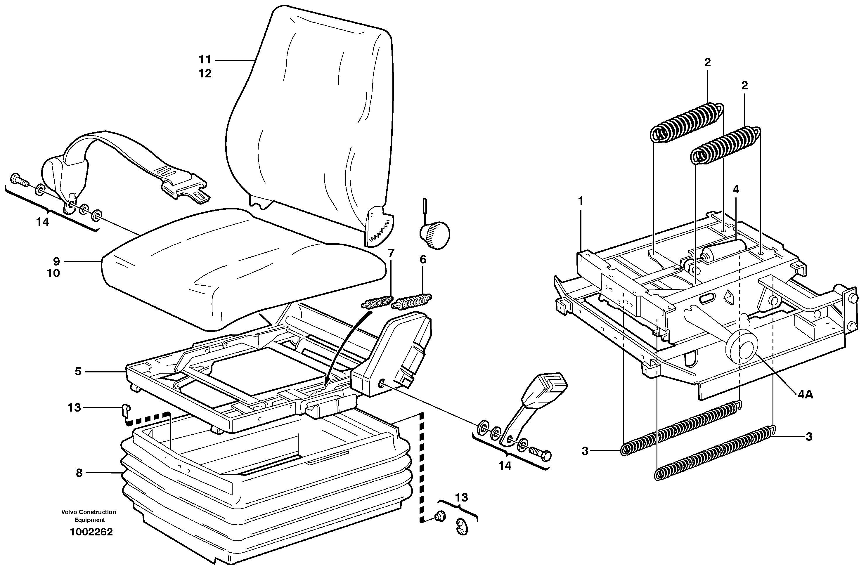 Operator's seat.  80503 — volvo parts diagram