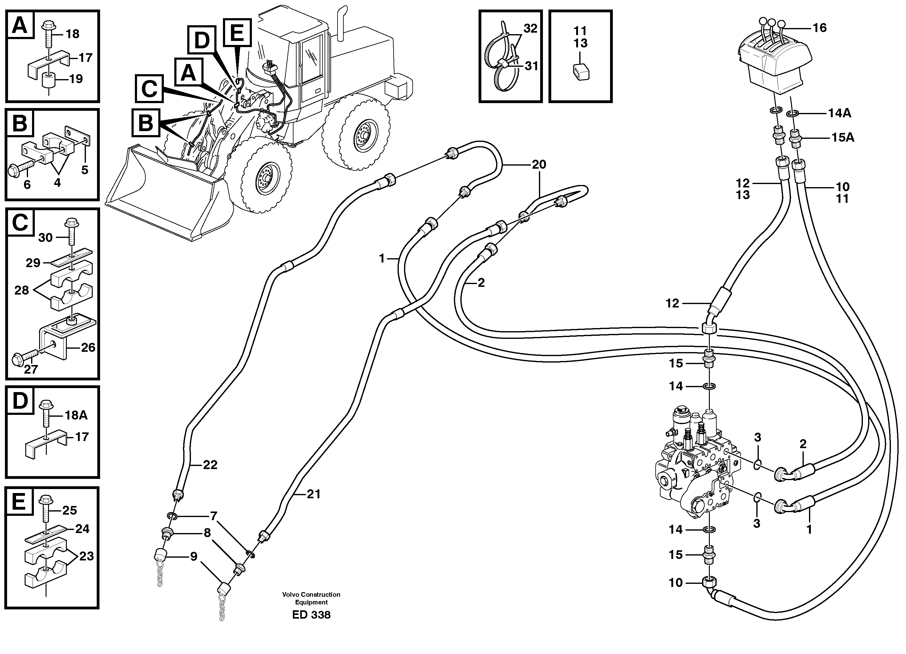 Extra hydraulic equipment3rd hydraulic control.  80284 — volvo parts diagram