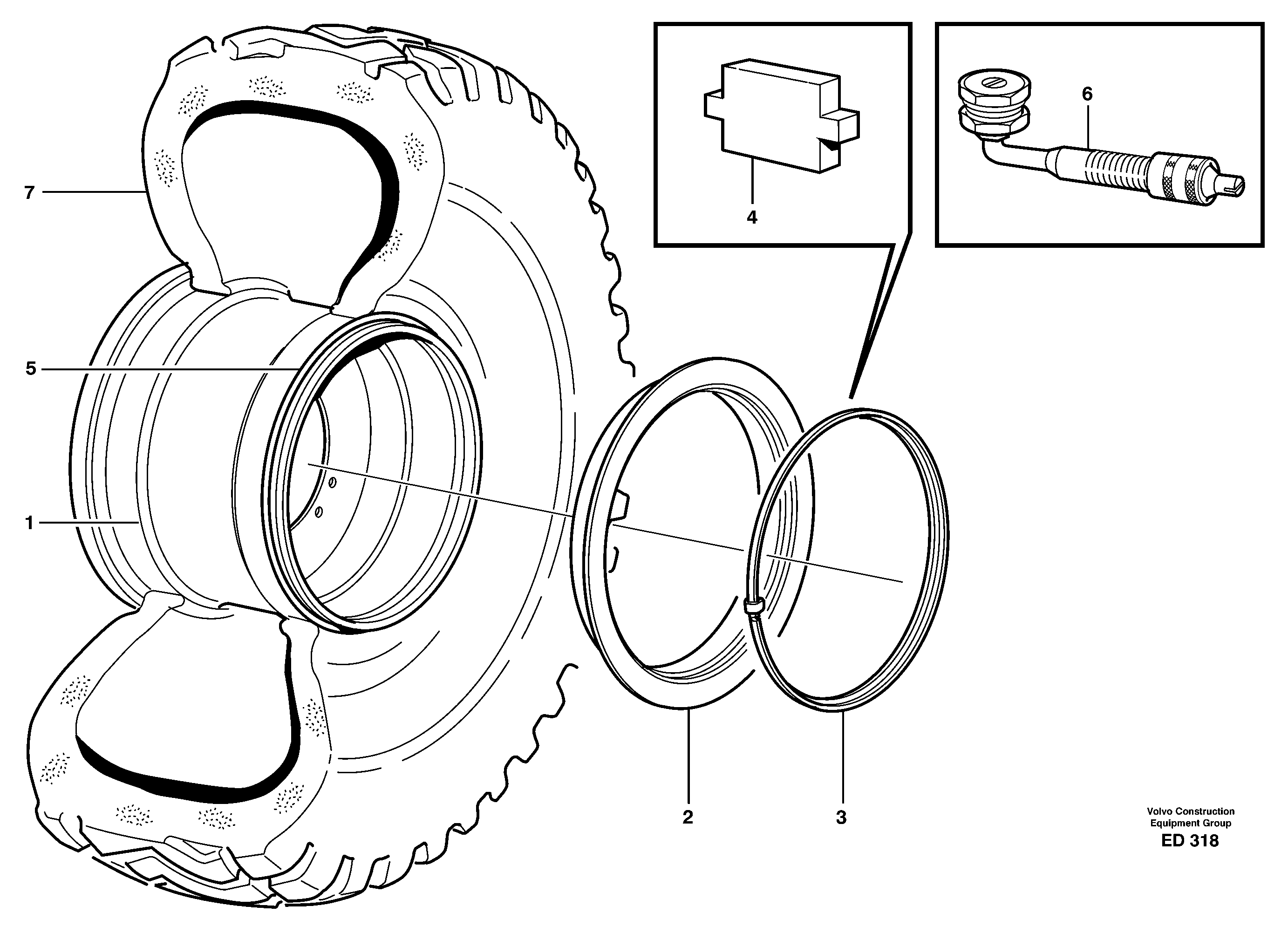Wheels  80573 19.50-25/2.5 — volvo parts diagram