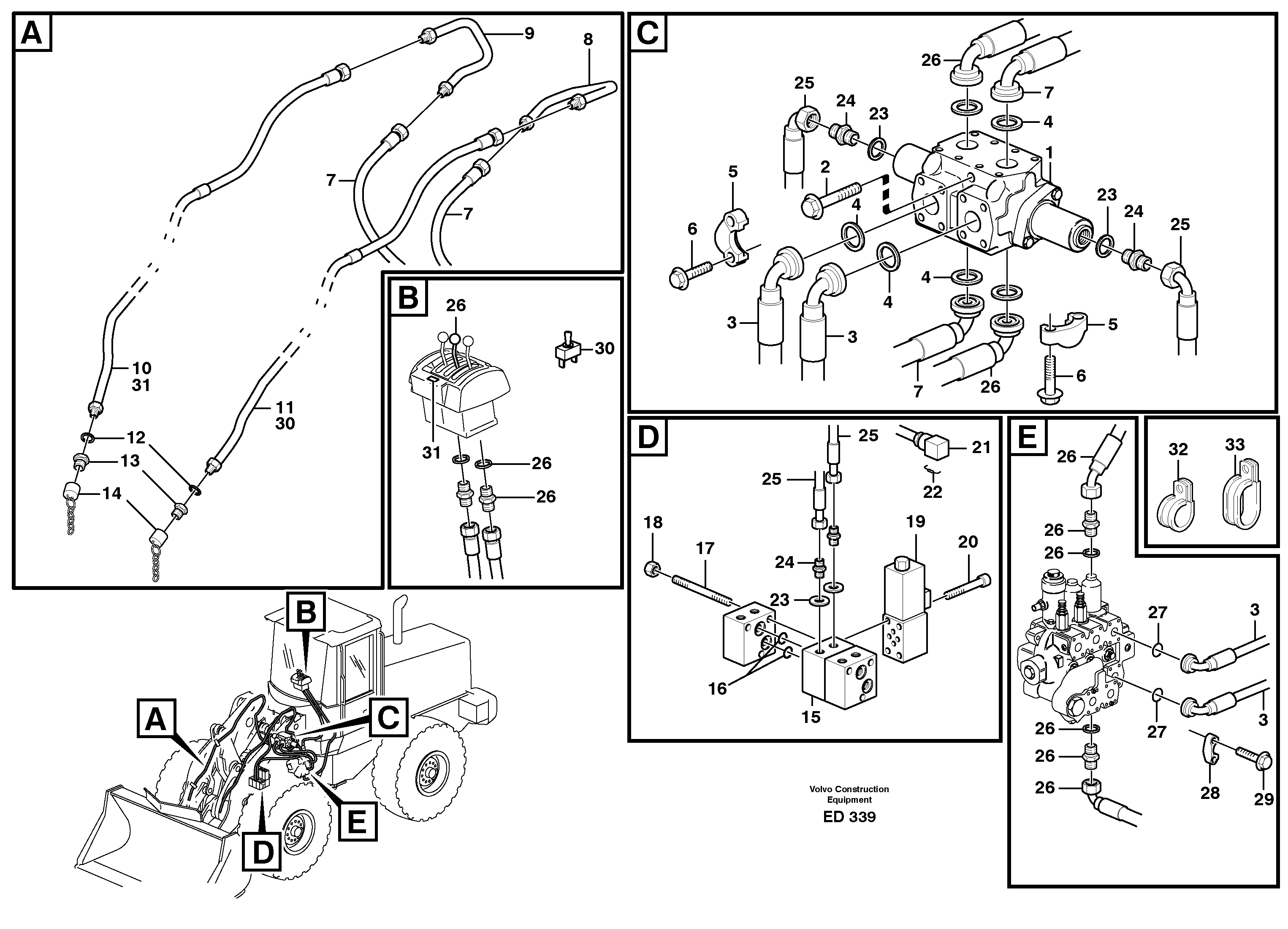 Extra hydraulic equipment4th function  80285 — volvo parts diagram