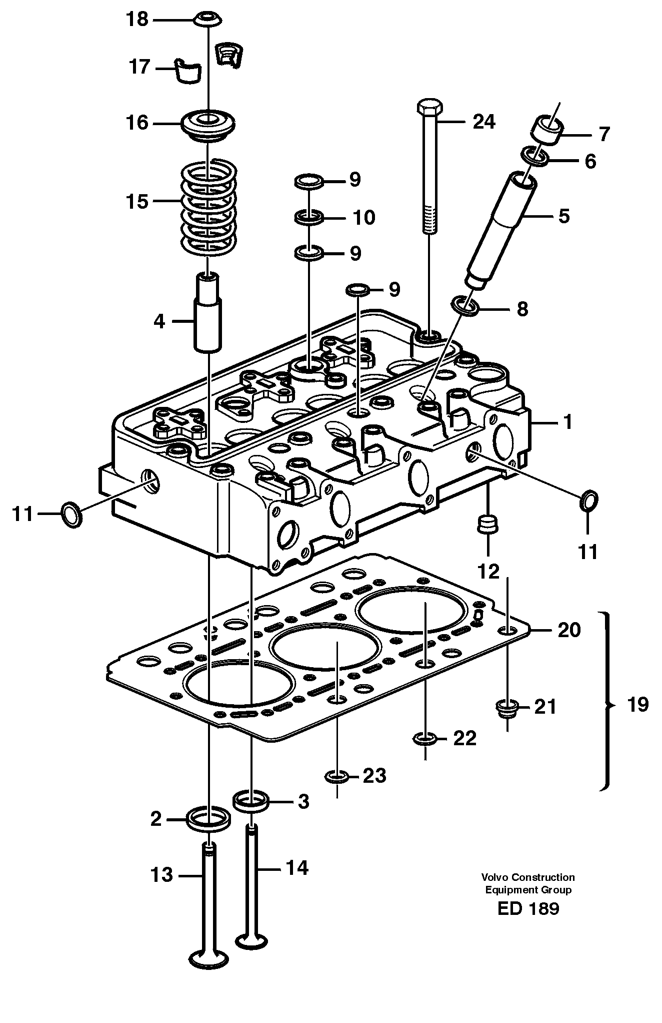 Cylinder head — volvo parts diagram
