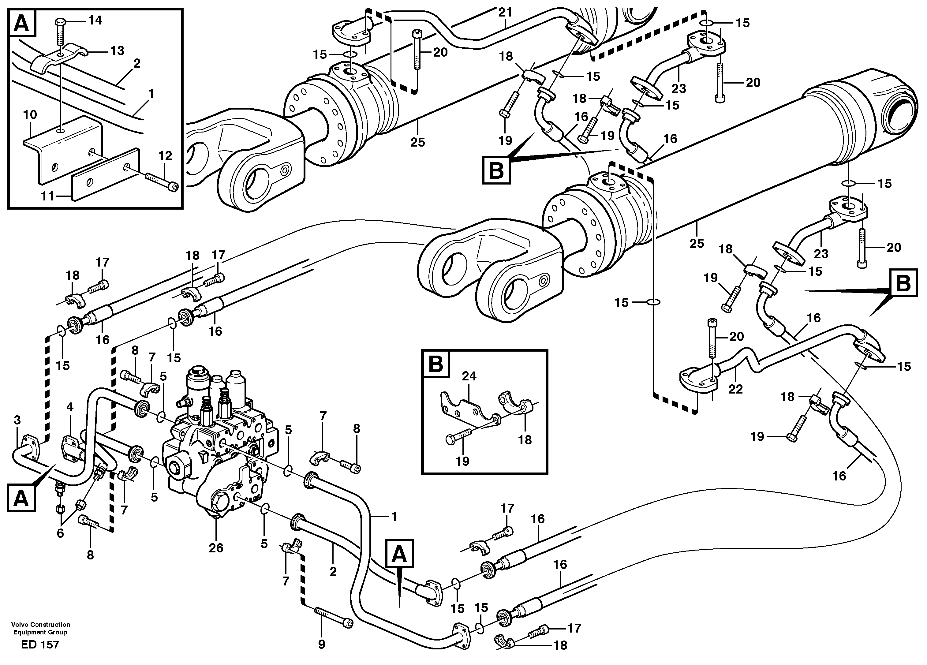 Hydraulic system, lift function — volvo parts diagram