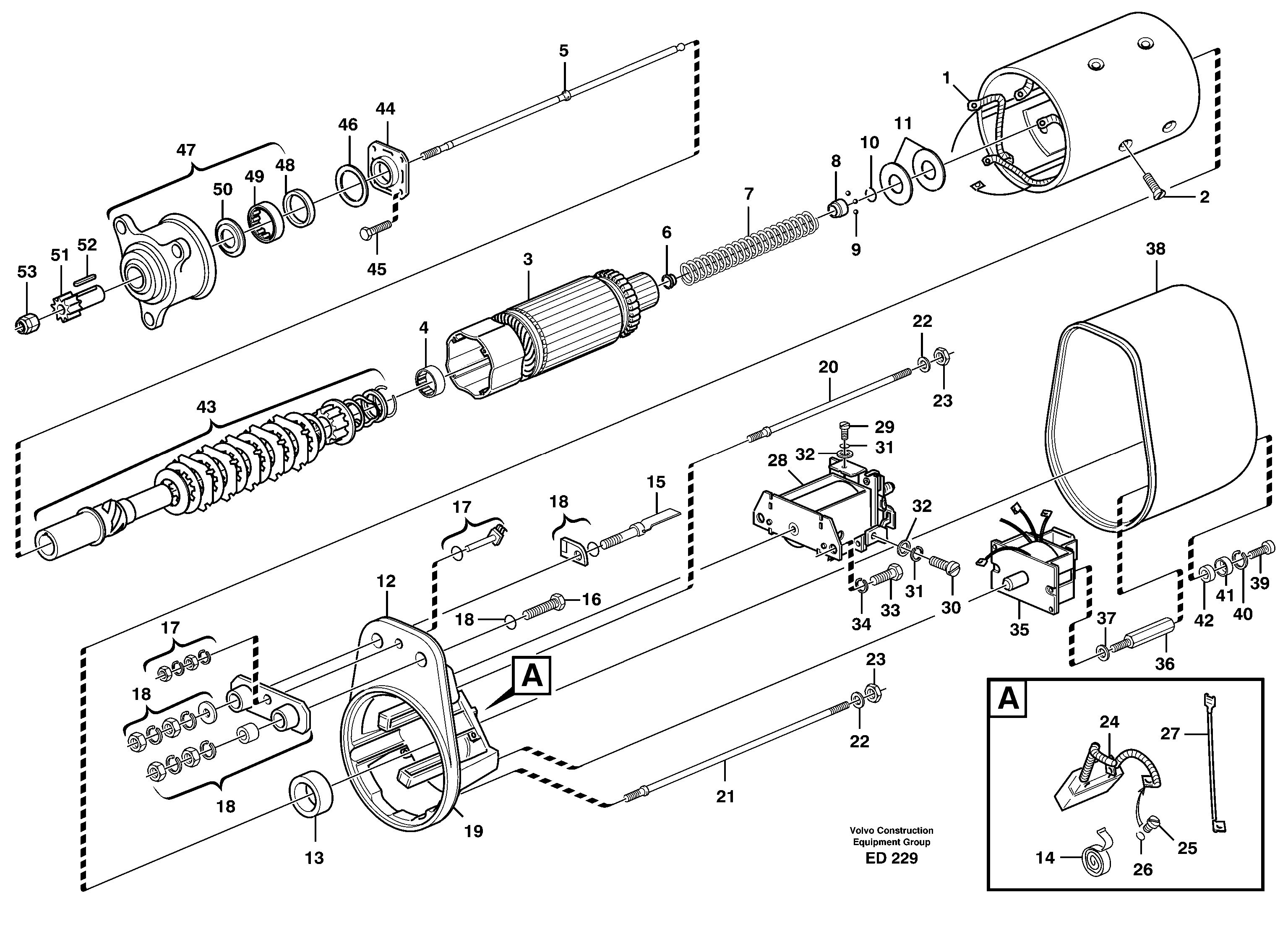 Starter motor — volvo parts diagram