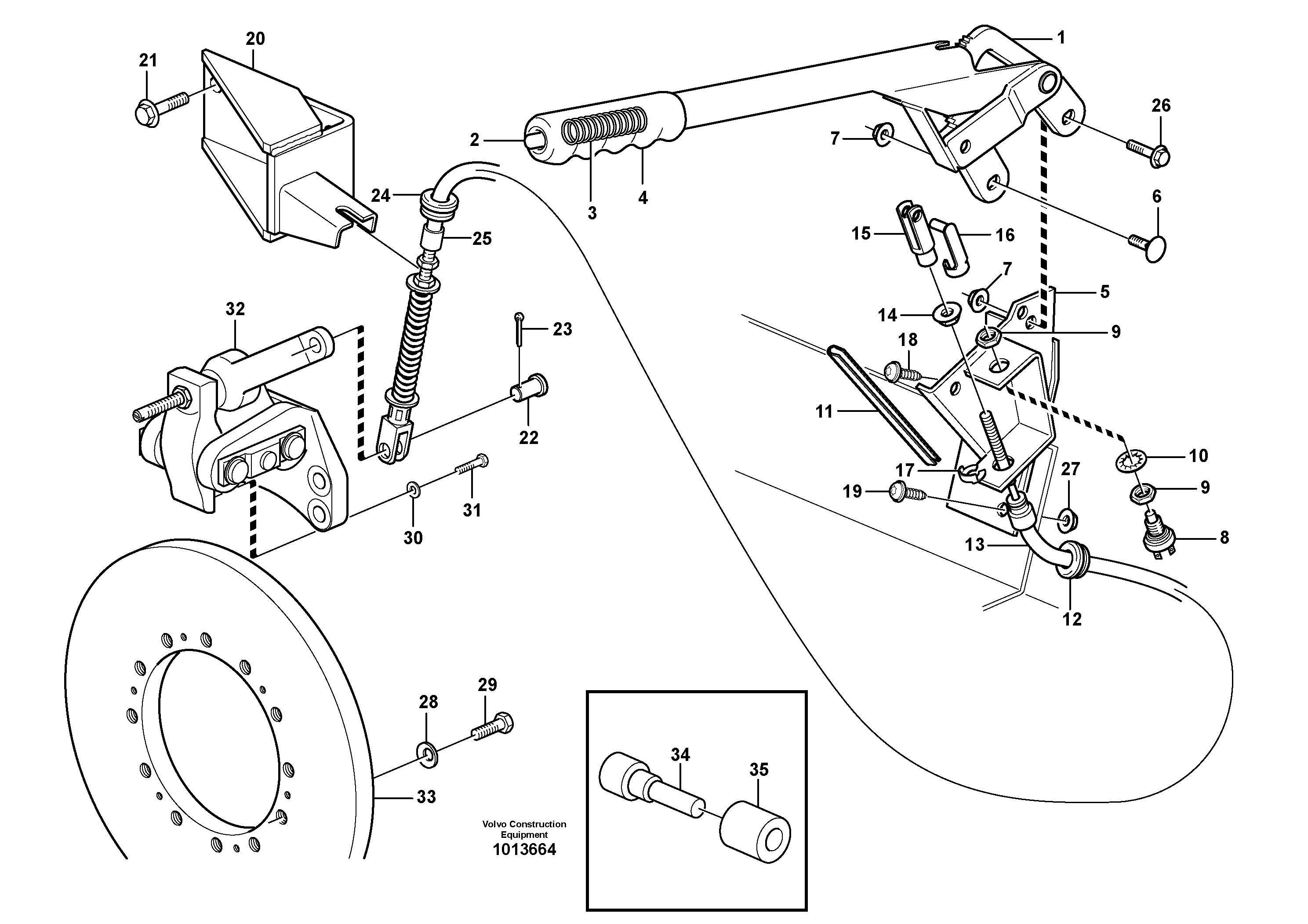 Hand brake — volvo parts diagram