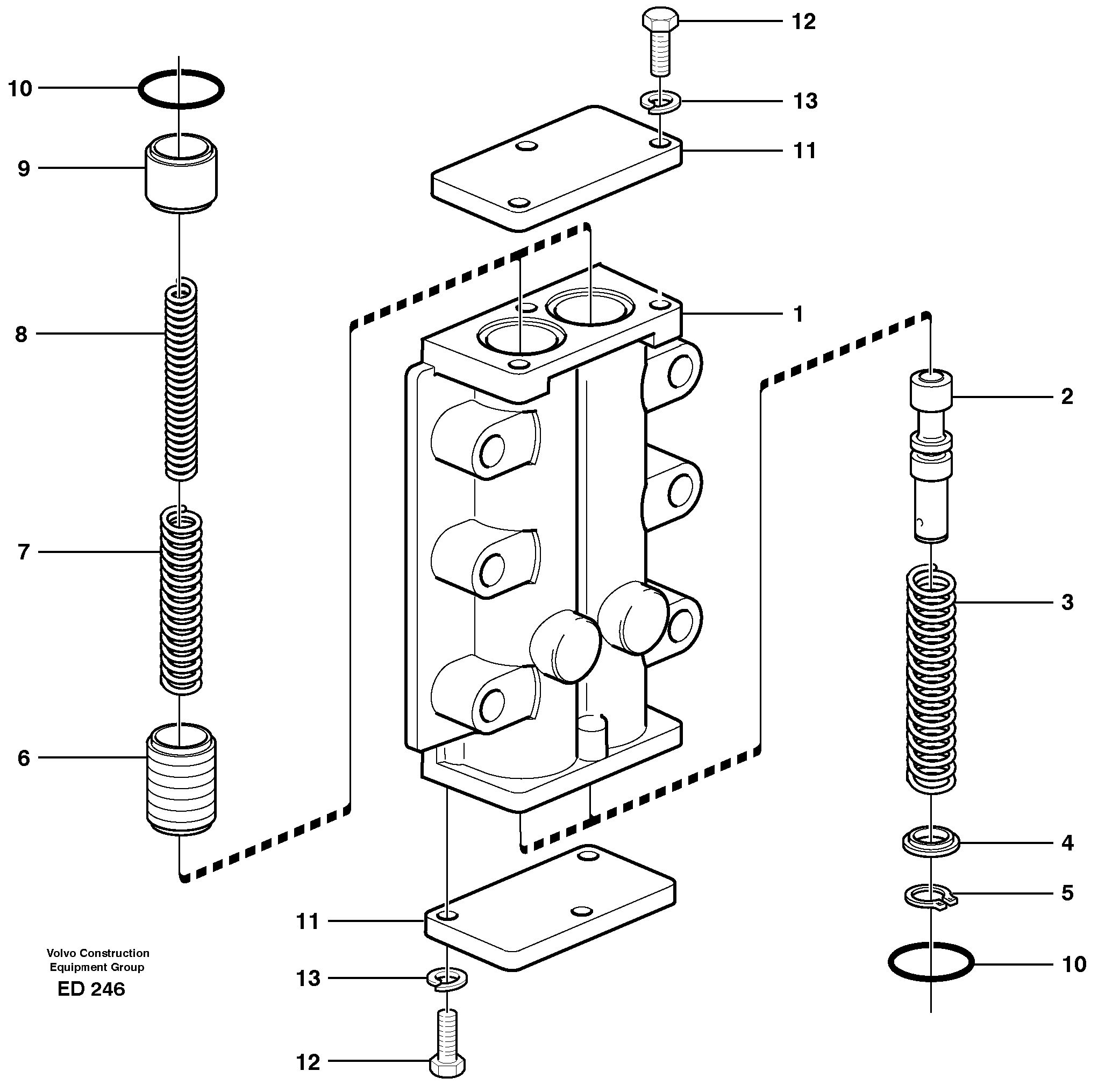 Valve, circuit body and return valve  22524, 22536 — volvo parts diagram