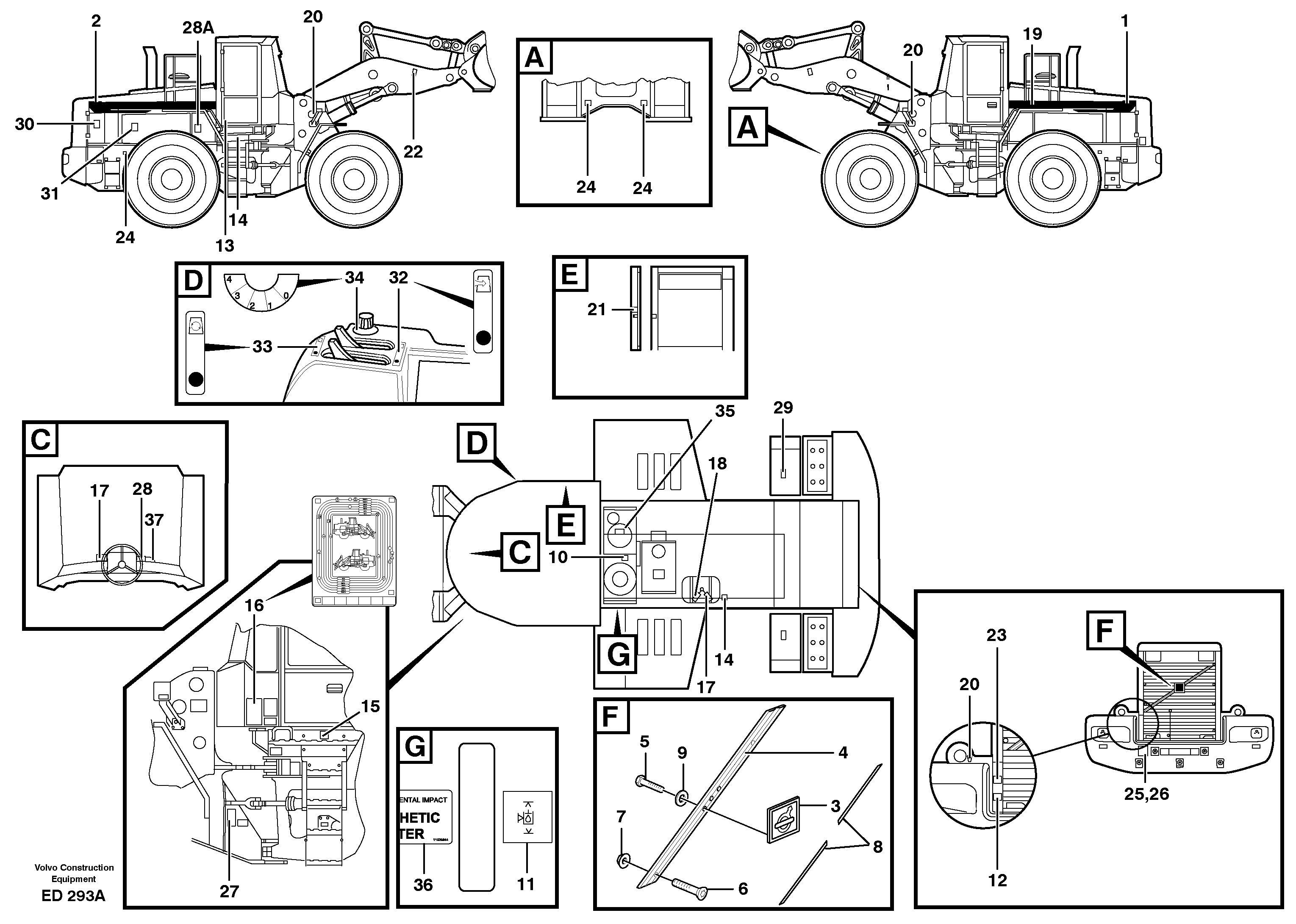 Sign plates and decals — volvo parts diagram