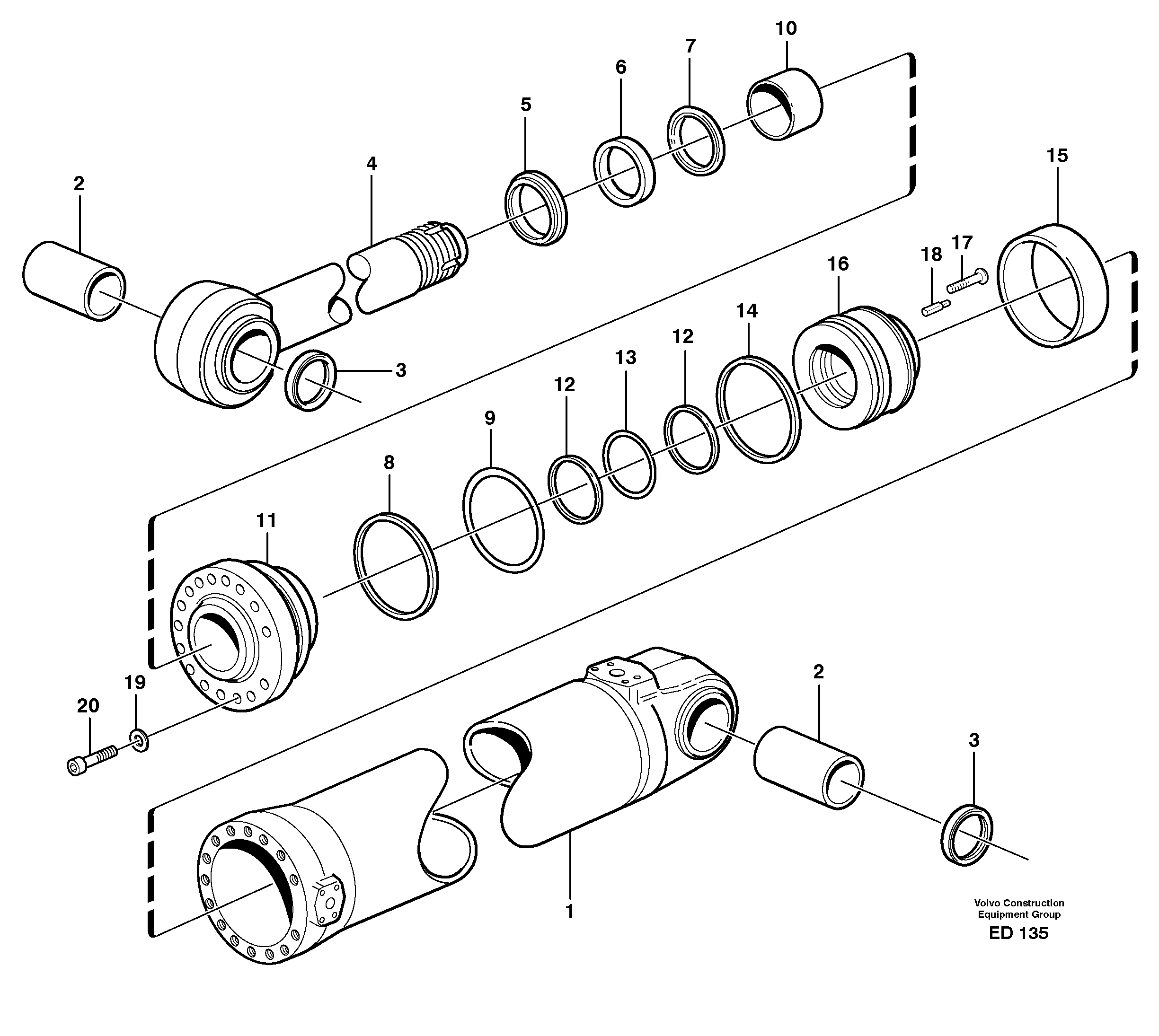 Hydraulic cylinder, tilt — volvo parts diagram