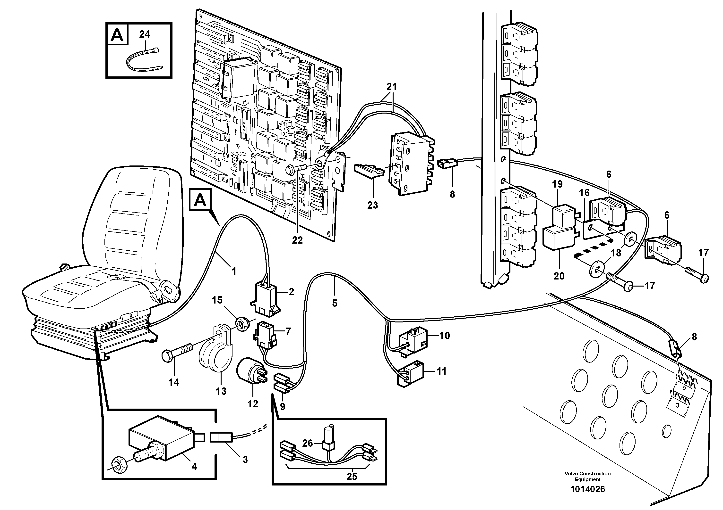 Electrical system, parking brake alarm  80348 — volvo parts diagram