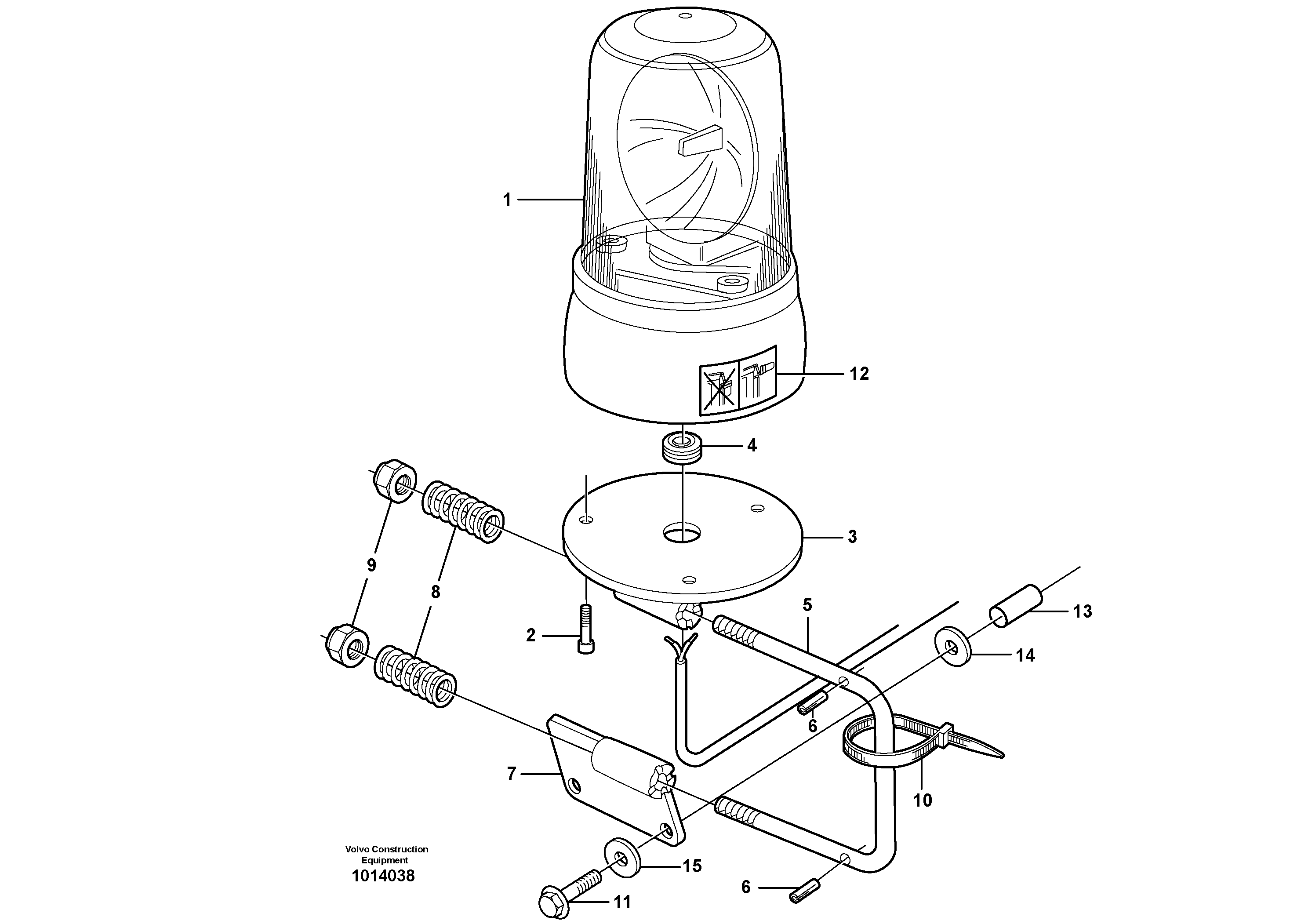 Revolving warning light.  93799 — volvo parts diagram