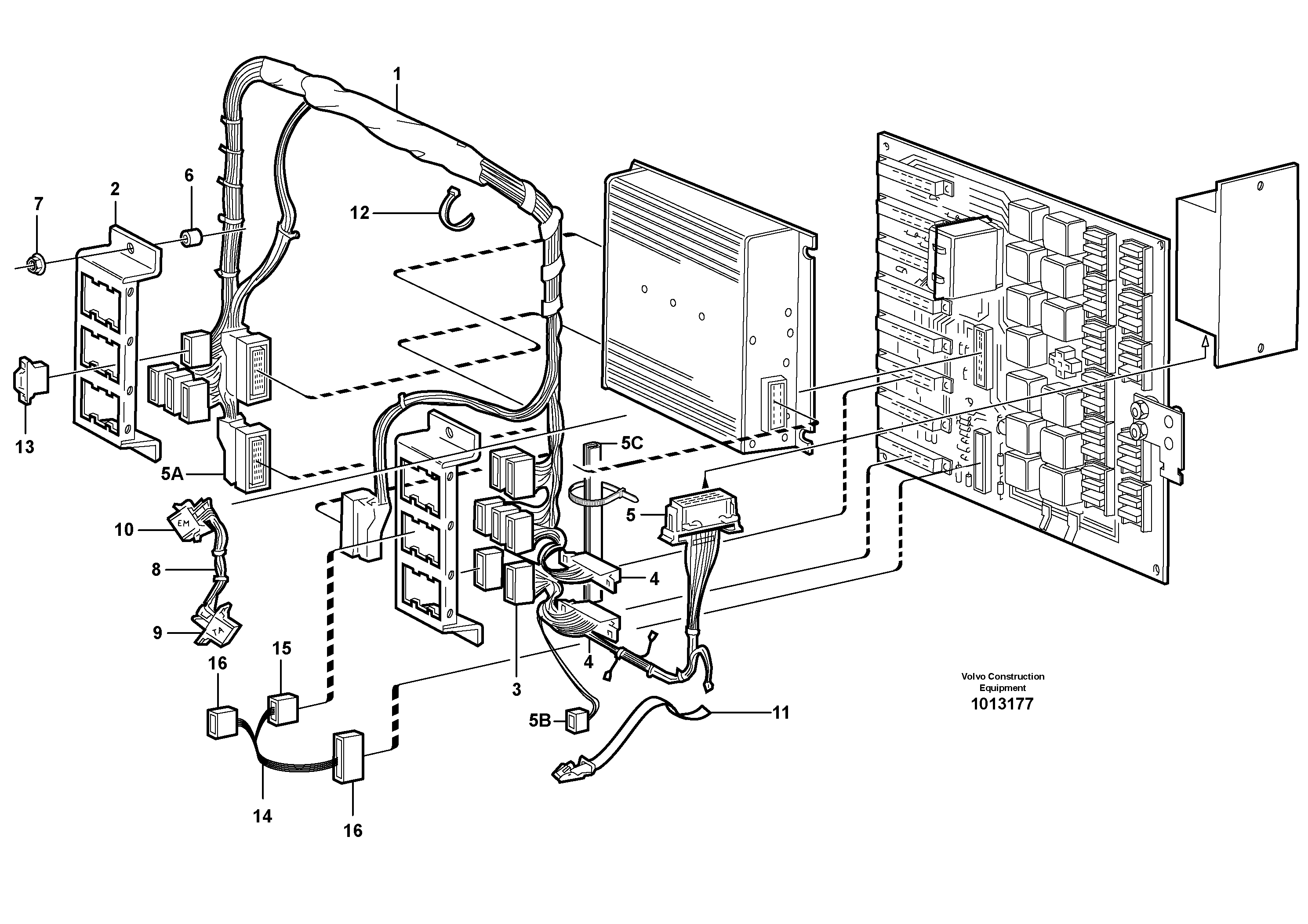 Electrical distribut.unitand cable harness — volvo parts diagram