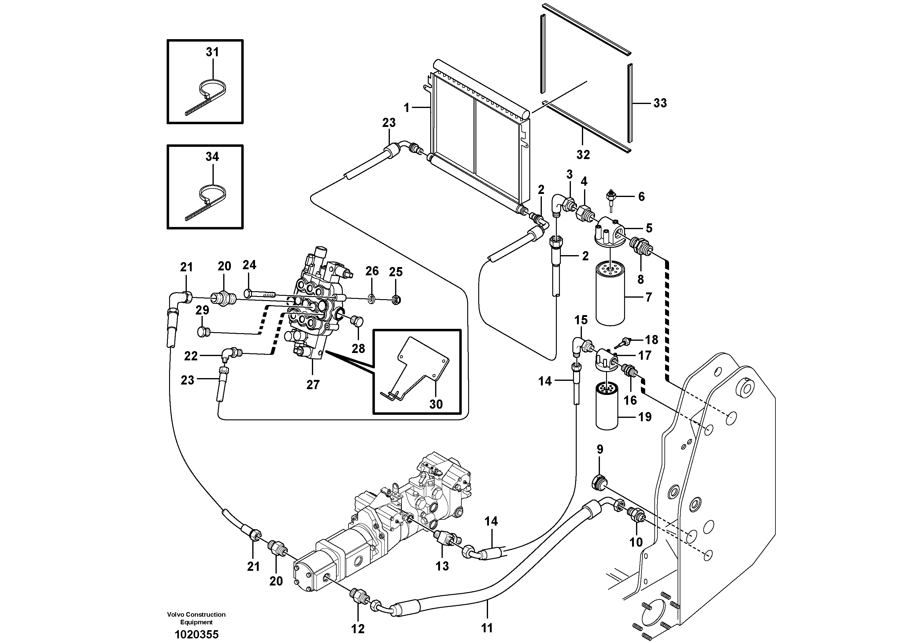 Supply/return and Cooling Circuits  11840315, 11840316 — volvo parts diagram
