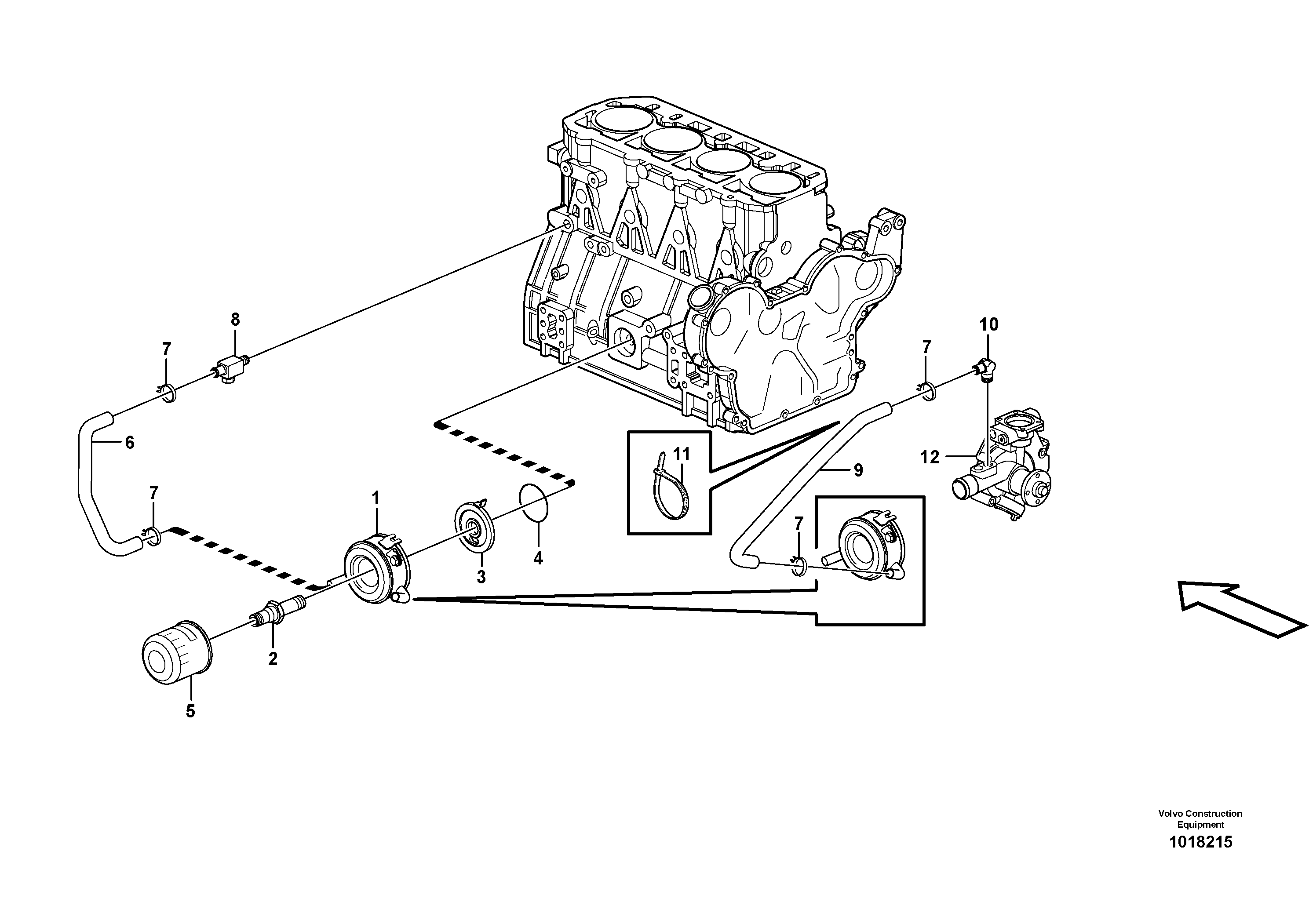 Oil cooler  11850033, 11850709 — volvo parts diagram
