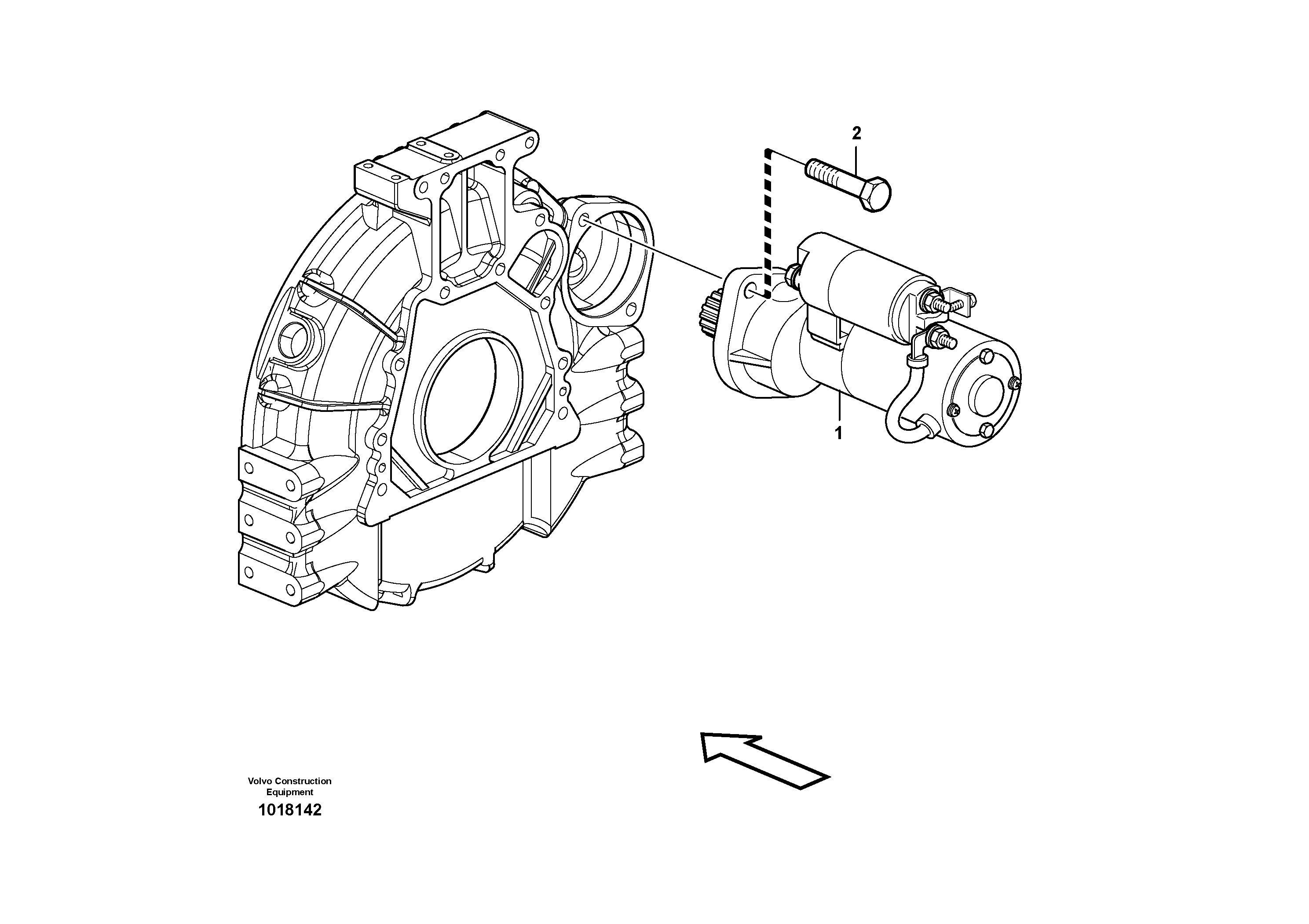 Starter motor, mounting  11850033, 11850709 — volvo parts diagram