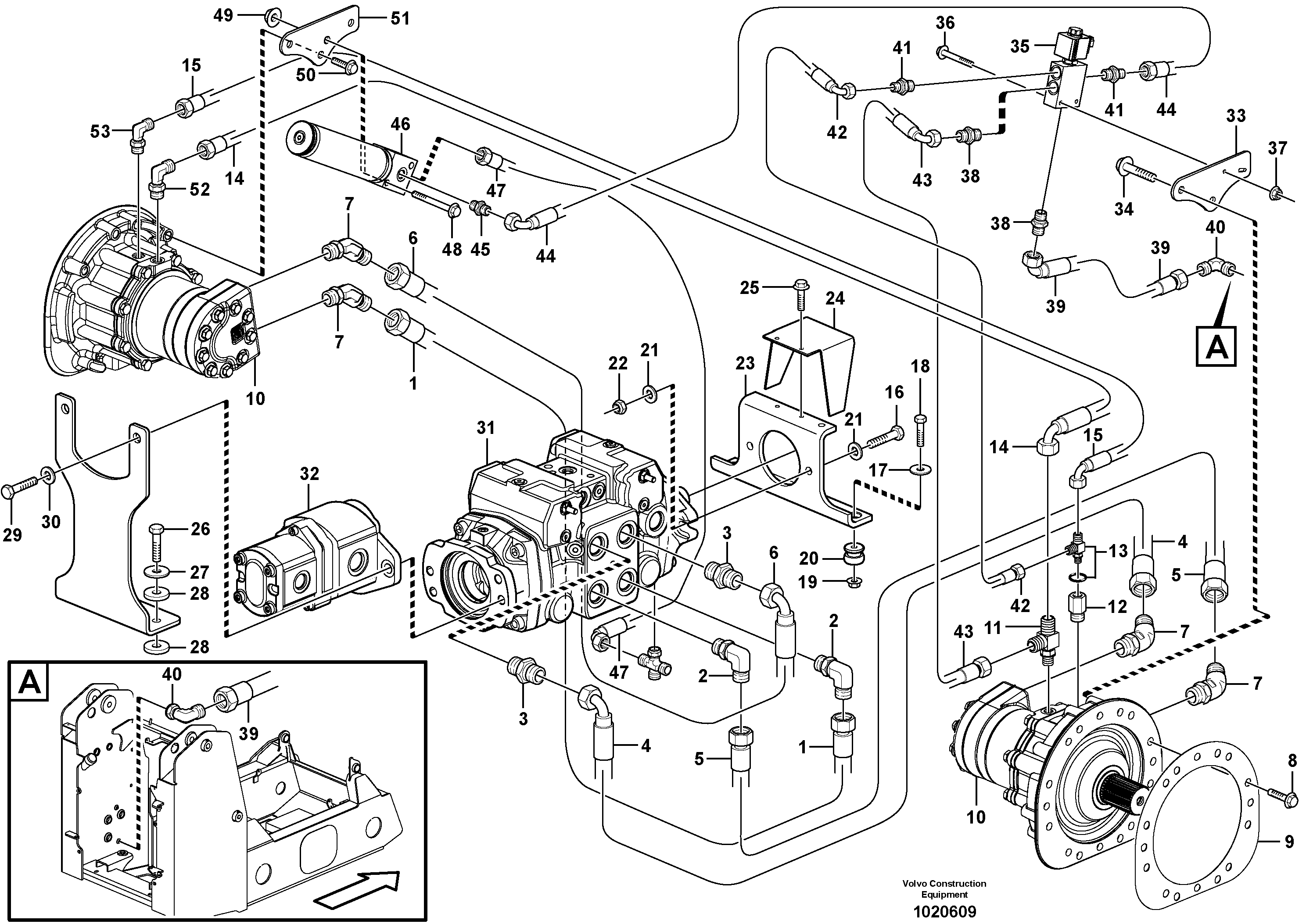 Hydraulic system Transport — volvo parts diagram