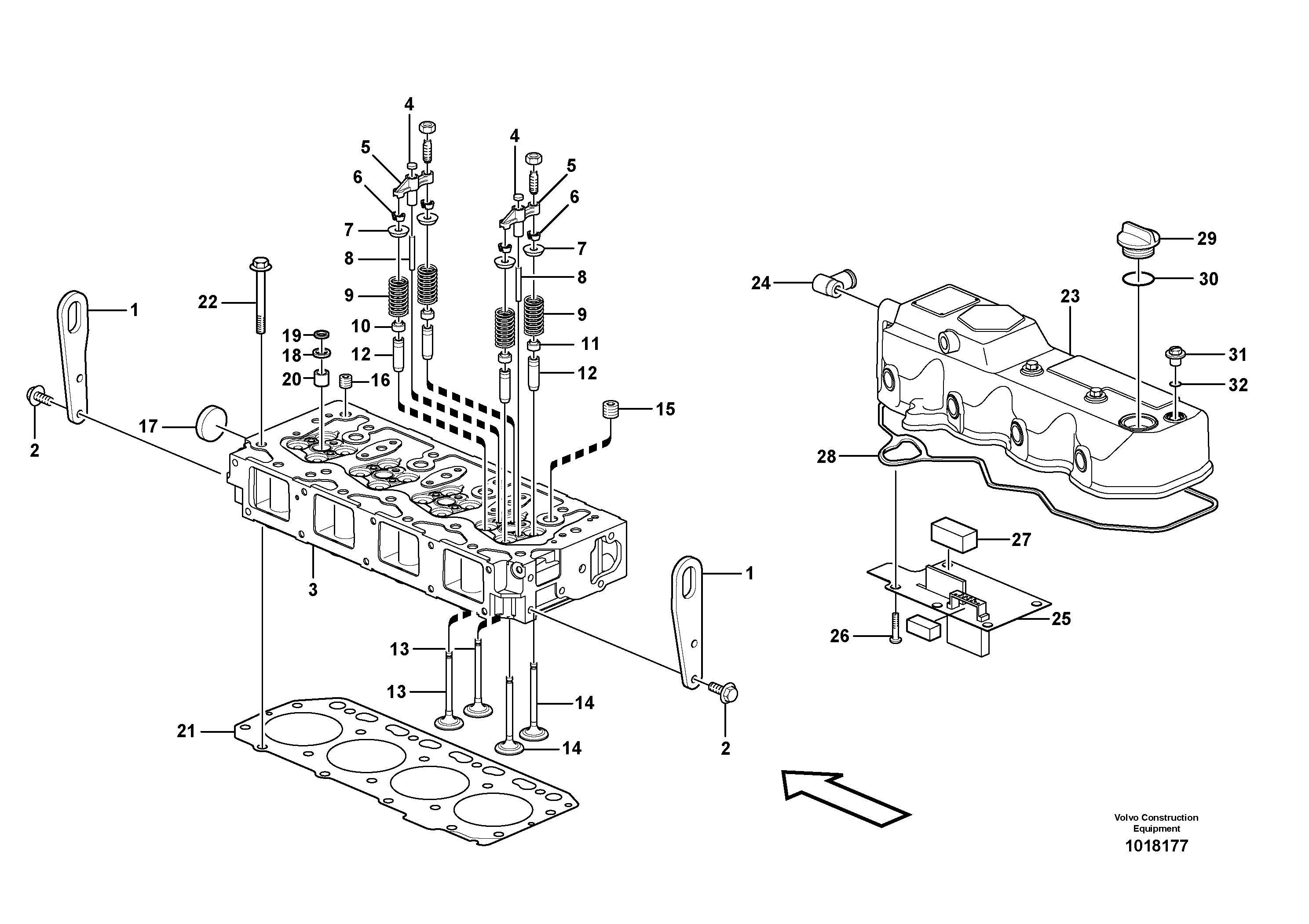 Cylinder head — volvo parts diagram