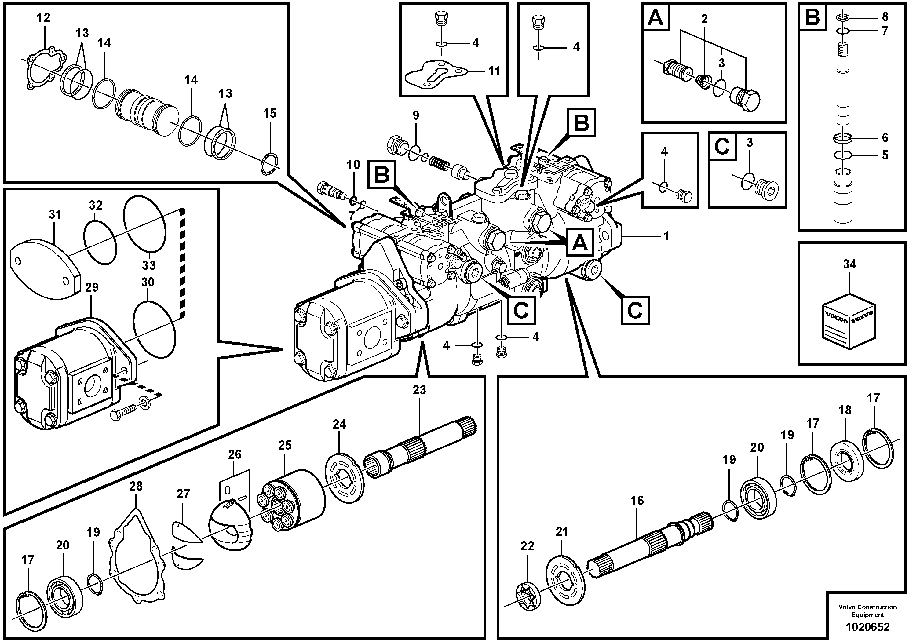 Hydraulic pump — volvo parts diagram