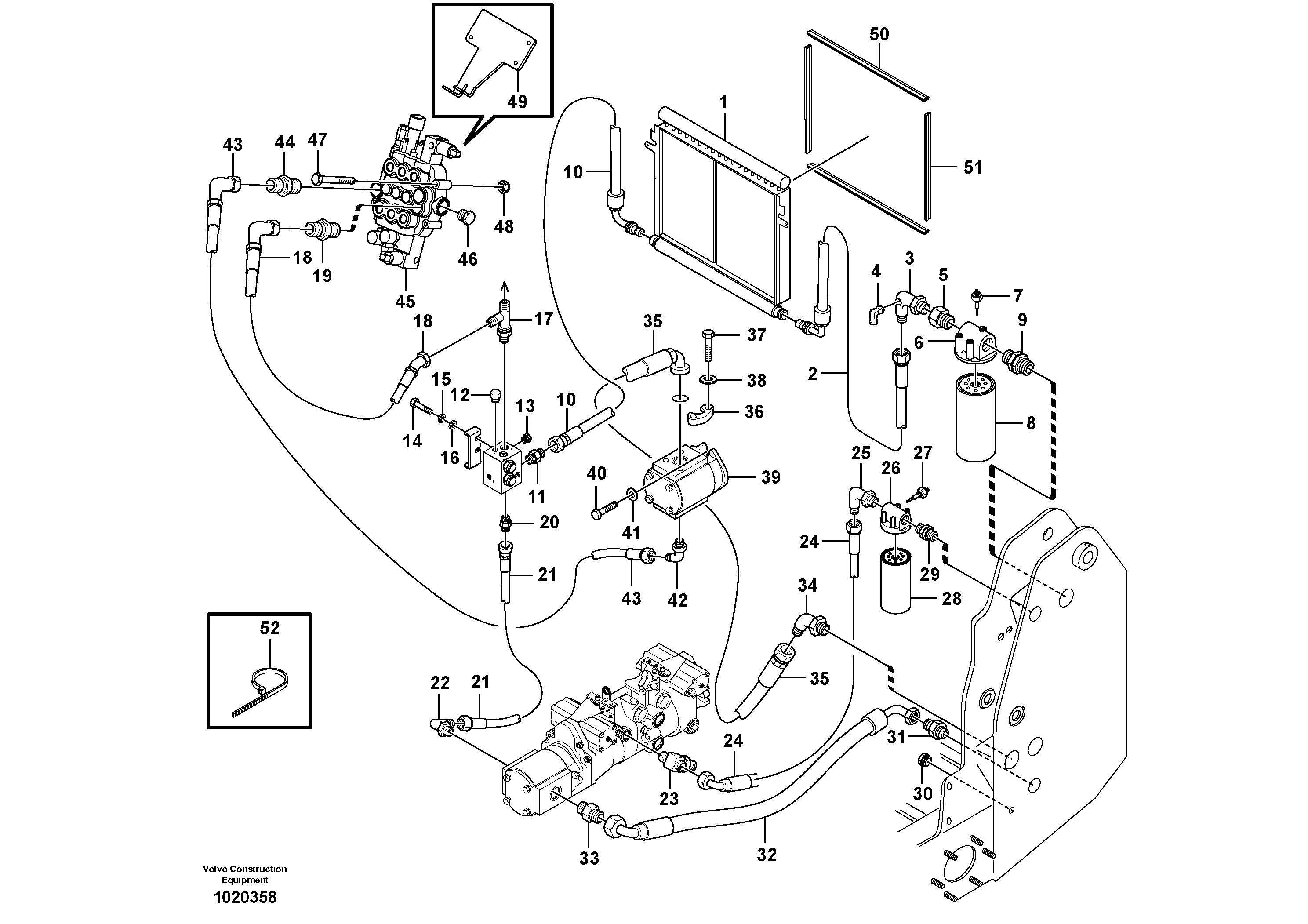 Supply/return and Cooling Circuits  11840317, 11840318 — volvo parts diagram