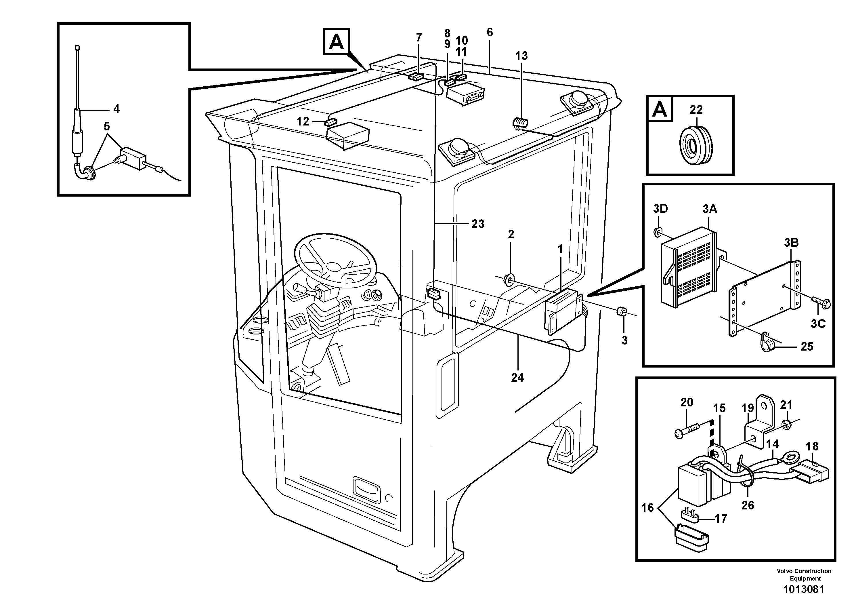 Cable harness for radio.  80518, 82976 — volvo parts diagram
