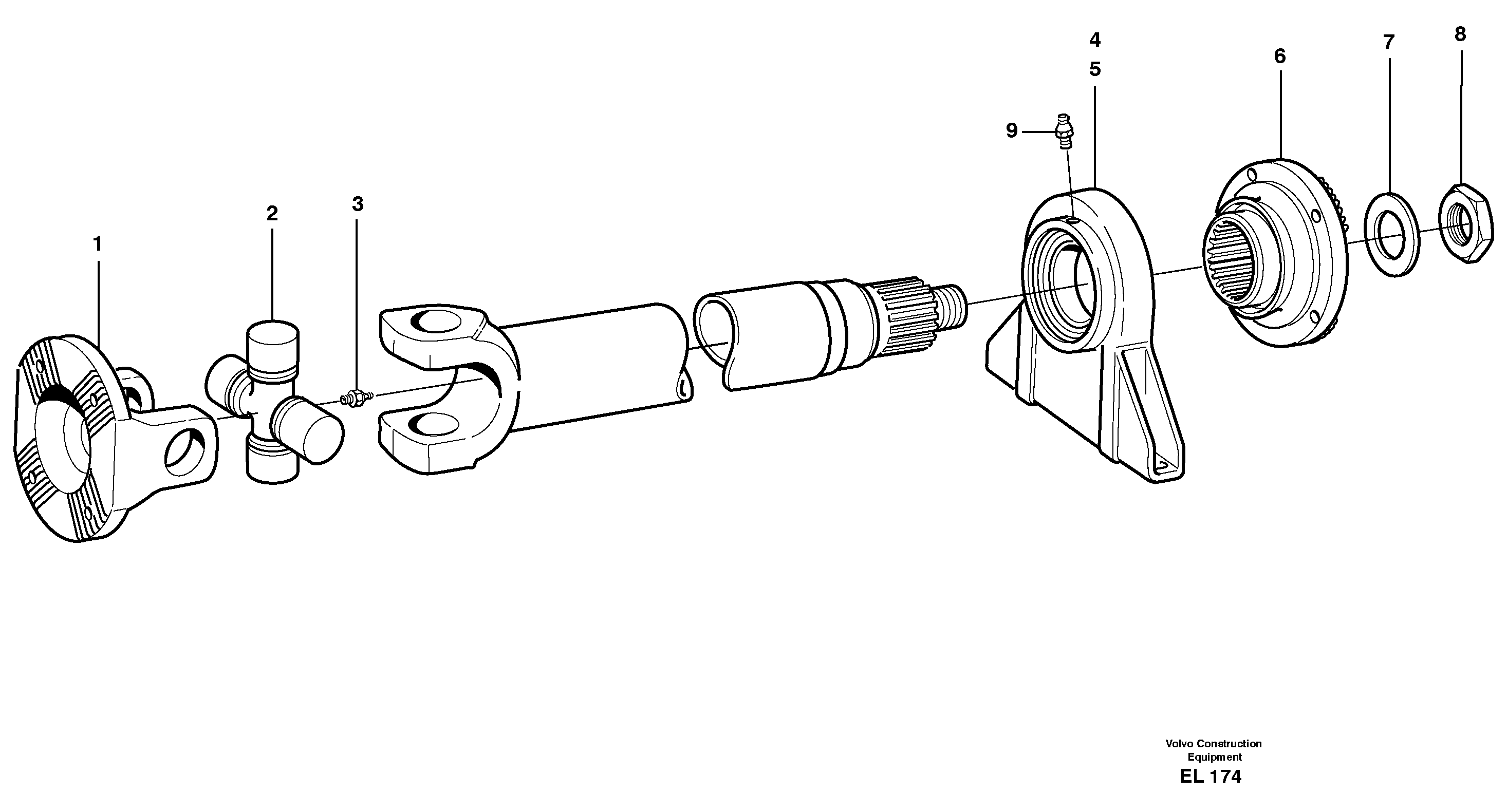 Propeller shaft — volvo parts diagram