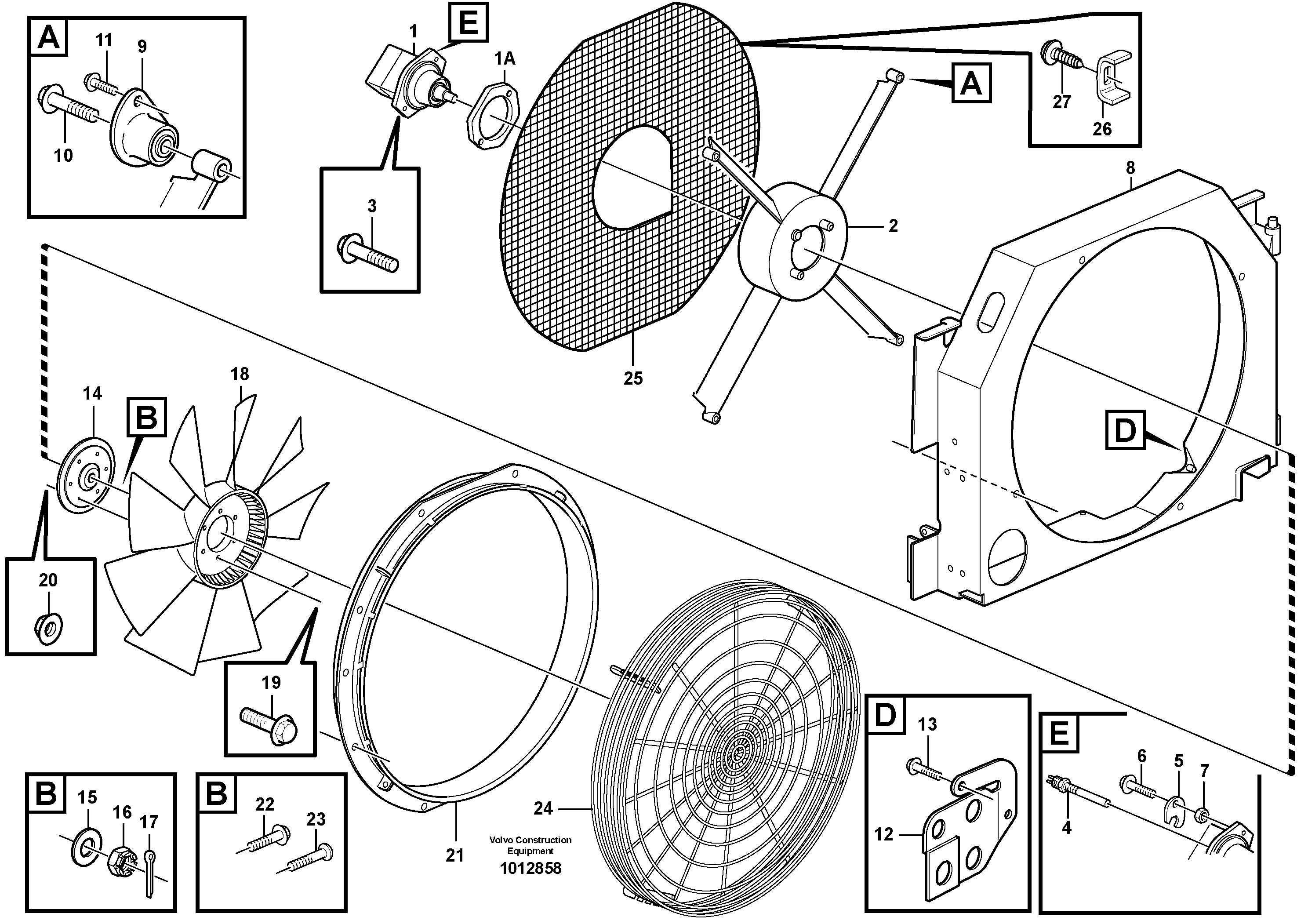 Fan and fan housing — volvo parts diagram